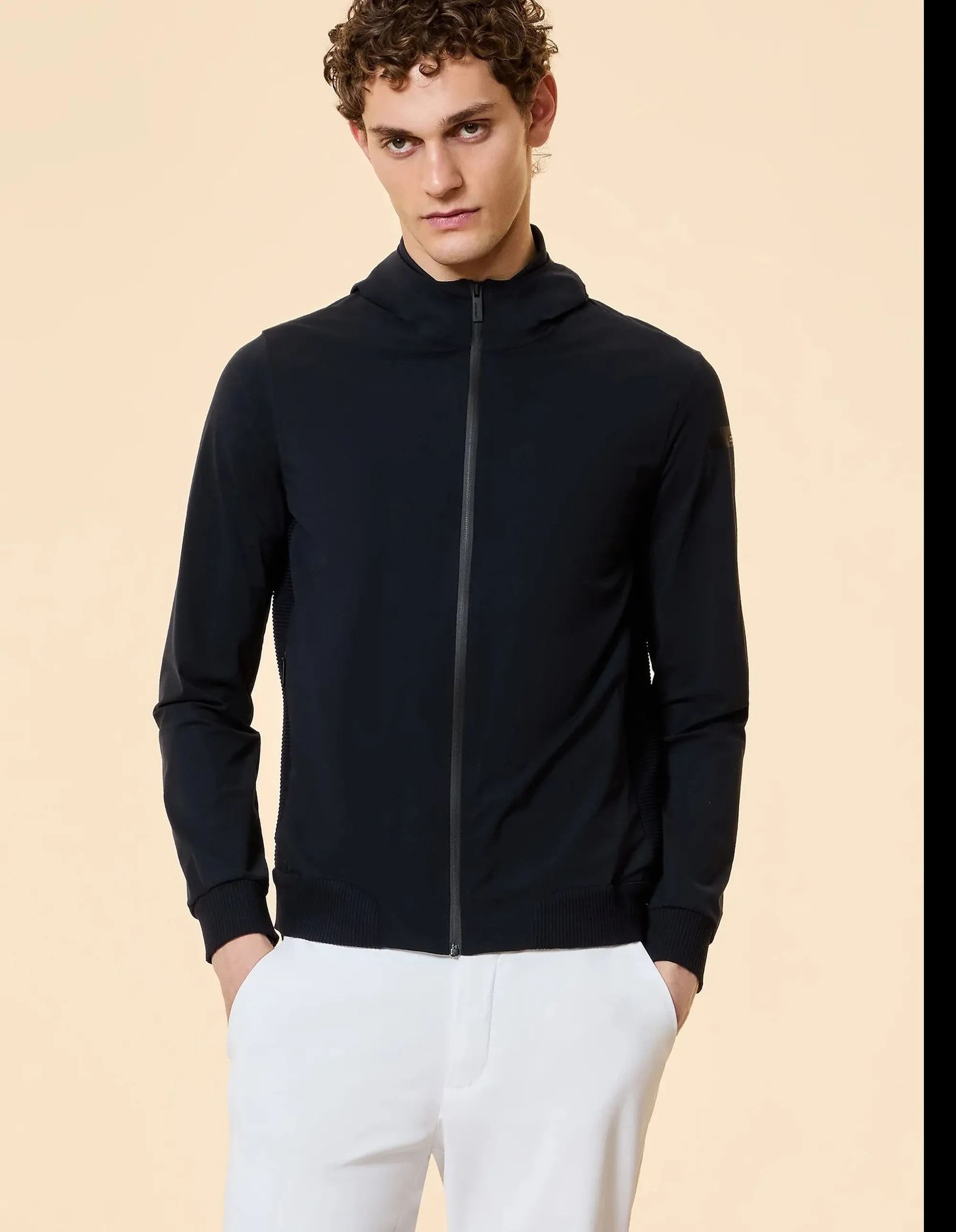 Rrd B'Surflex Soft Touch Hood Zip Fleece' Blue Black S26156 174004