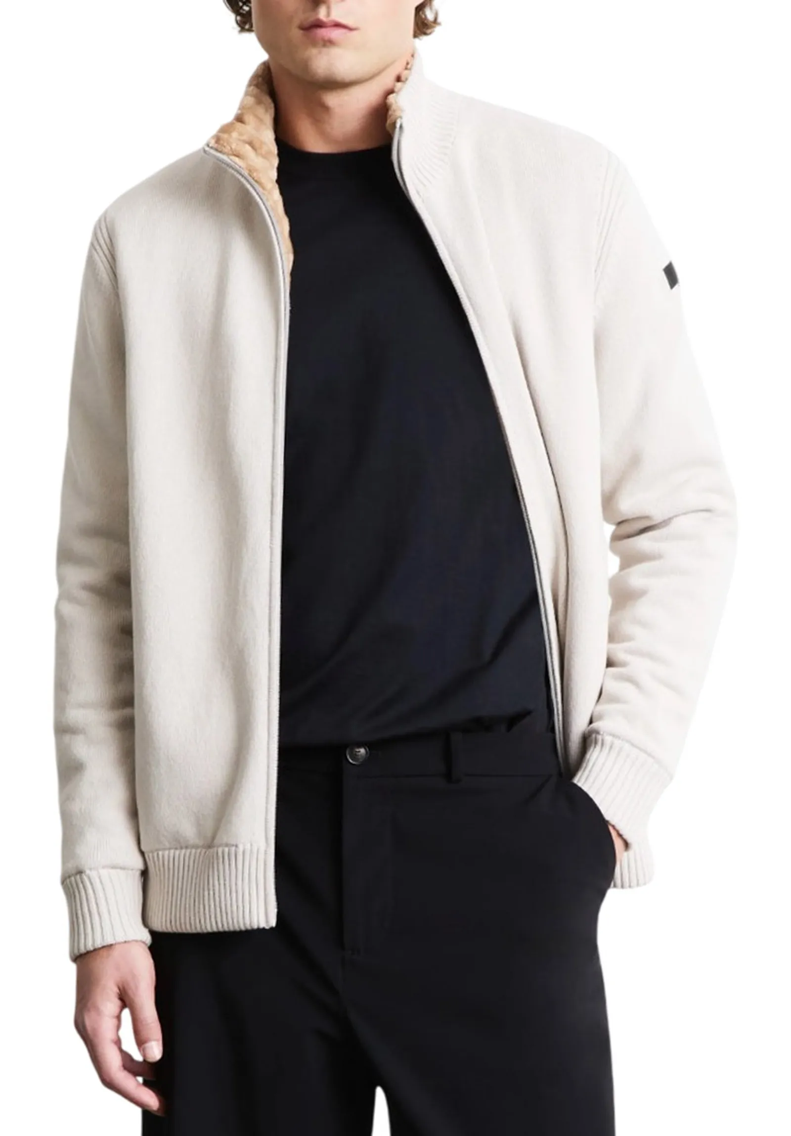 Rrd Giubbino Cotton Plain Velvet Rib Full Zip Soft Ice W26142 192419