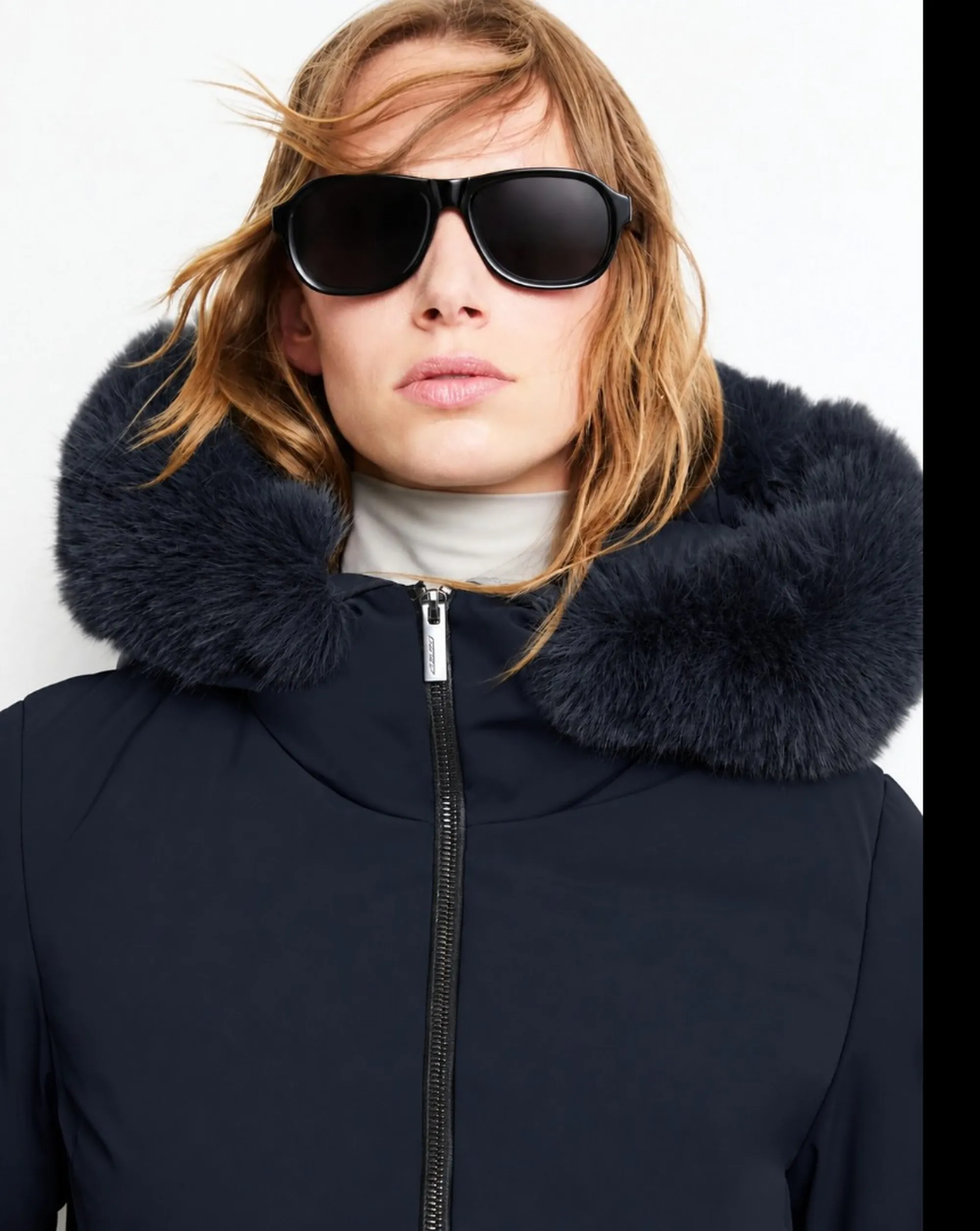 Rrd B'Montecristo Hybrid Hood Fur Jacket' Blue Black W26509F 198631