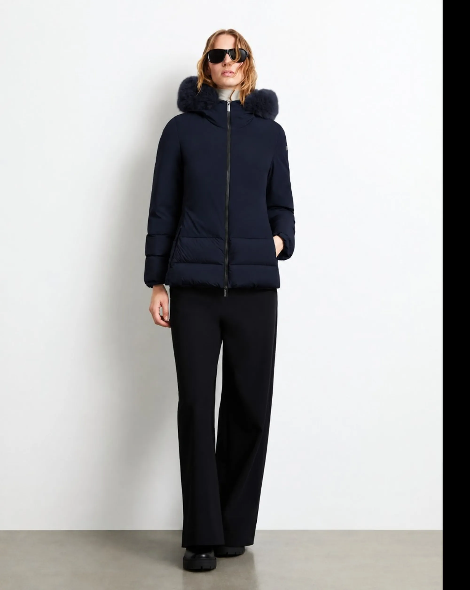 Rrd B'Montecristo Hybrid Hood Fur Jacket' Blue Black W26509F 198632