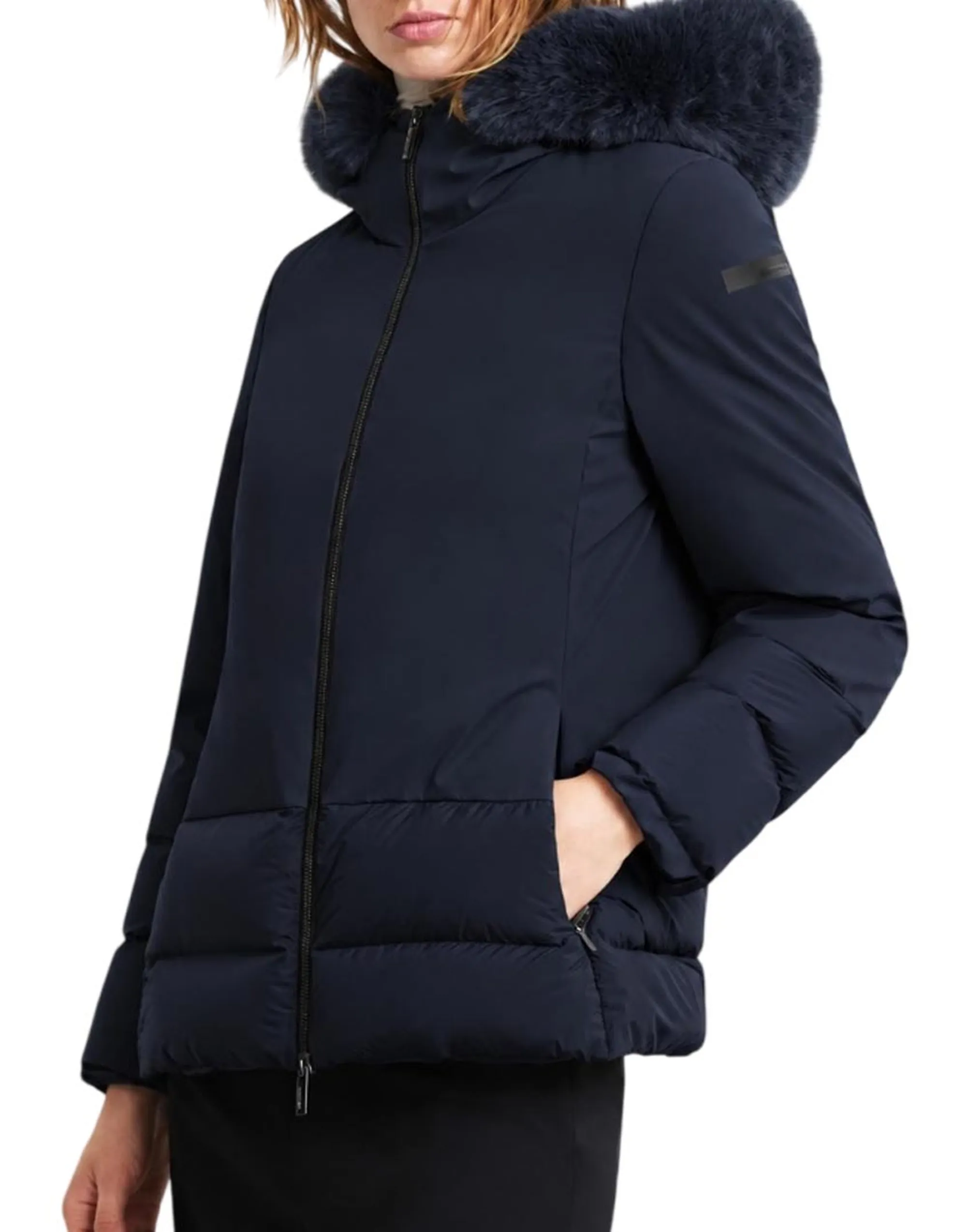 Rrd Giubbino Montecristo Hybrid Hood Fur Blue Black W26509F 198751