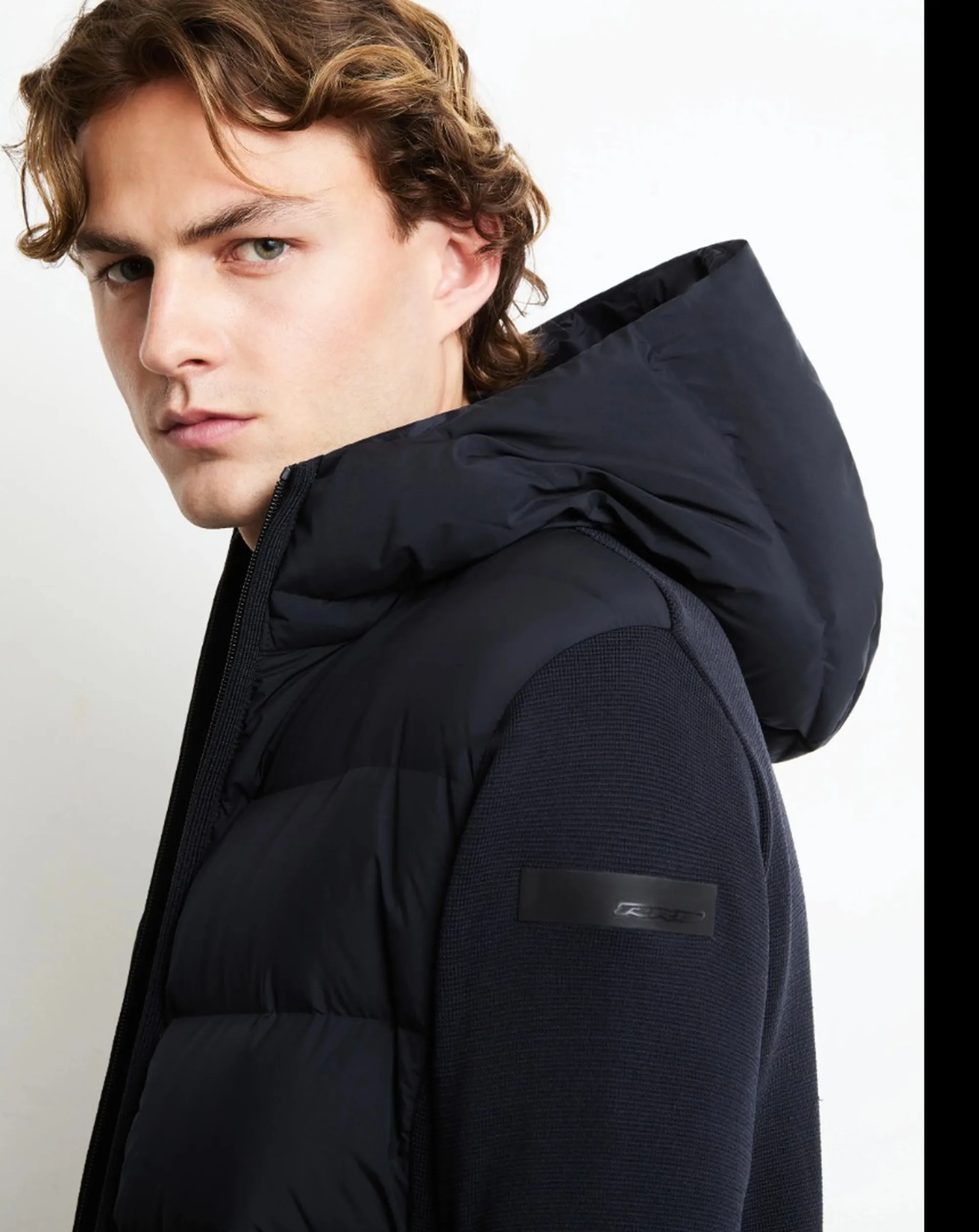 Rrd B'New Amos Cotton Hybrid Duck Jacket' Blue Black W26126 190438