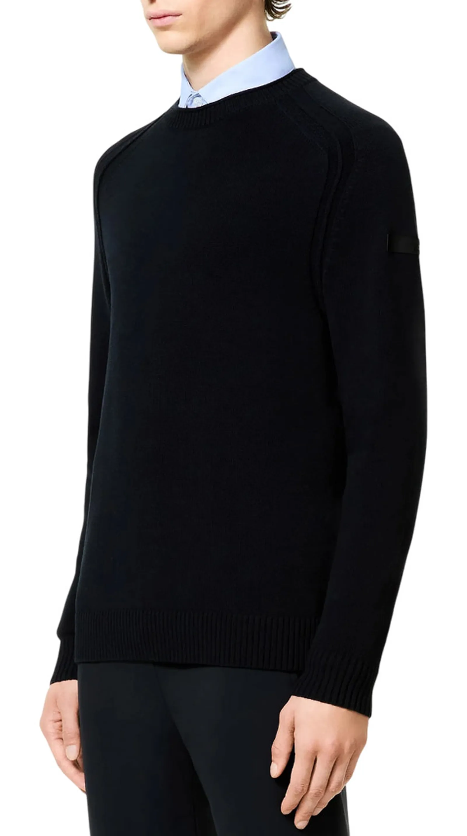 Rrd Maglia Cotton Plain Round Blue Black W25140 157737