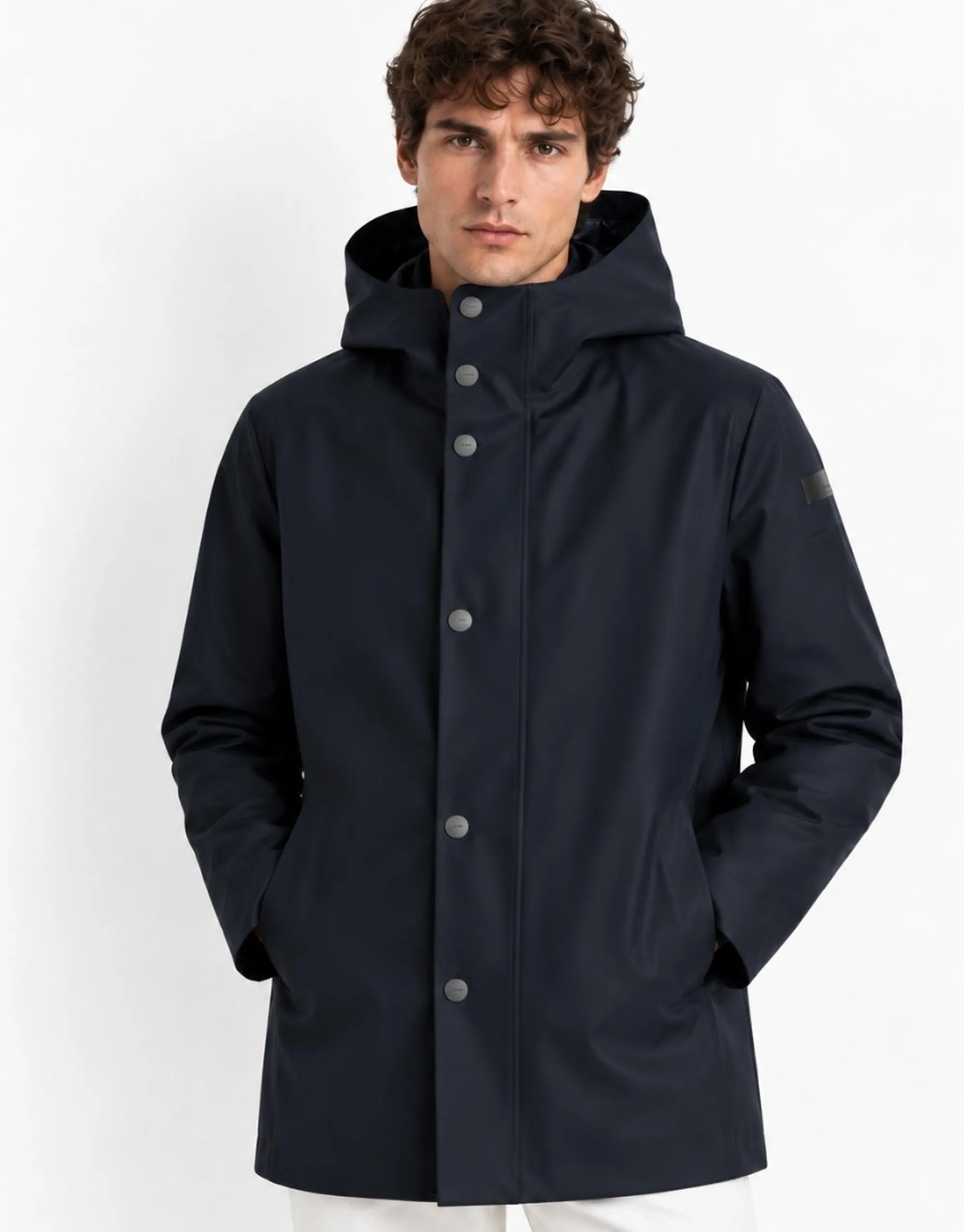 Rrd B'Double Rubber Floating Parka' Blue Black W26012 190429