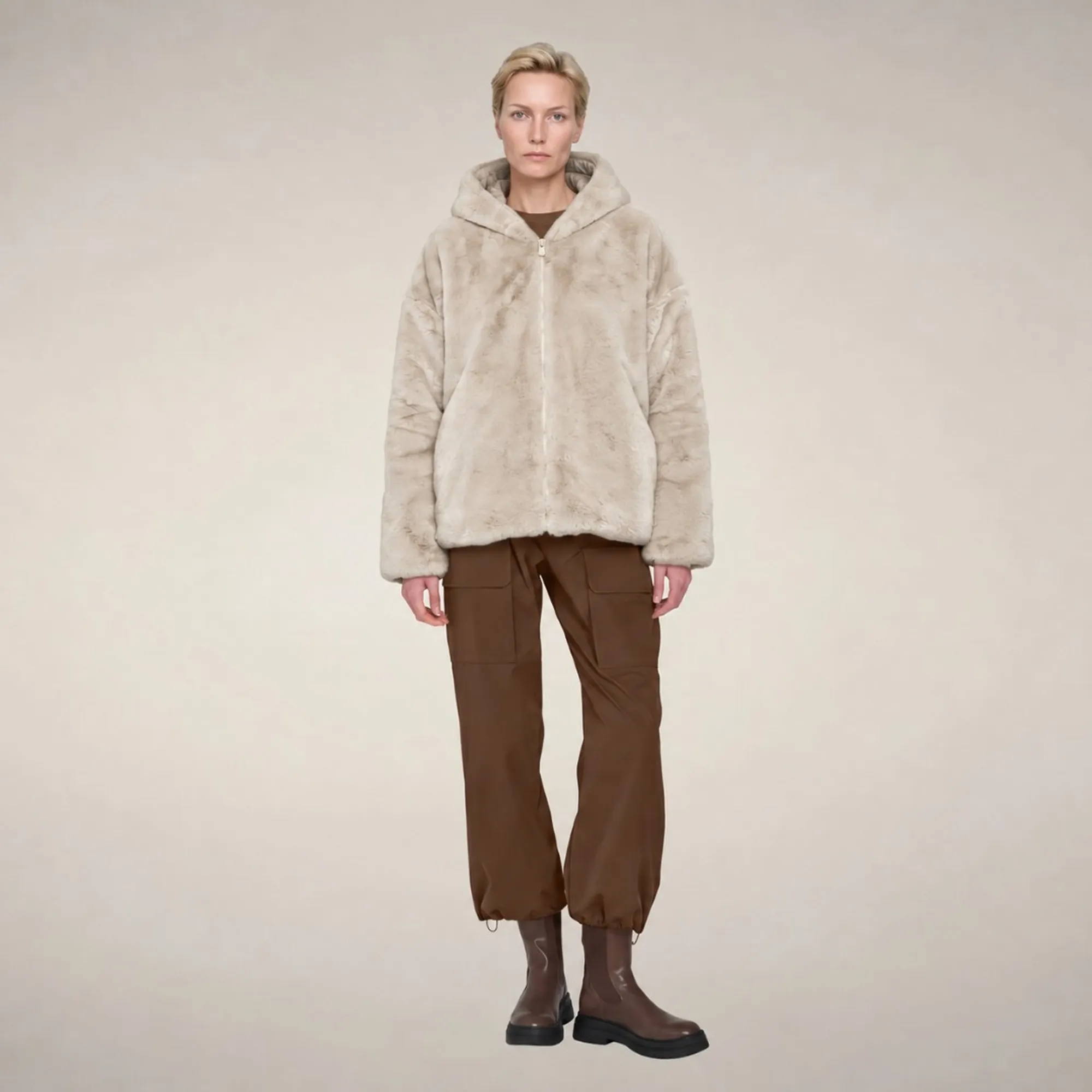 Save The Duck Giubbino Reversibile Davina Beige D31153Wfury23 197890