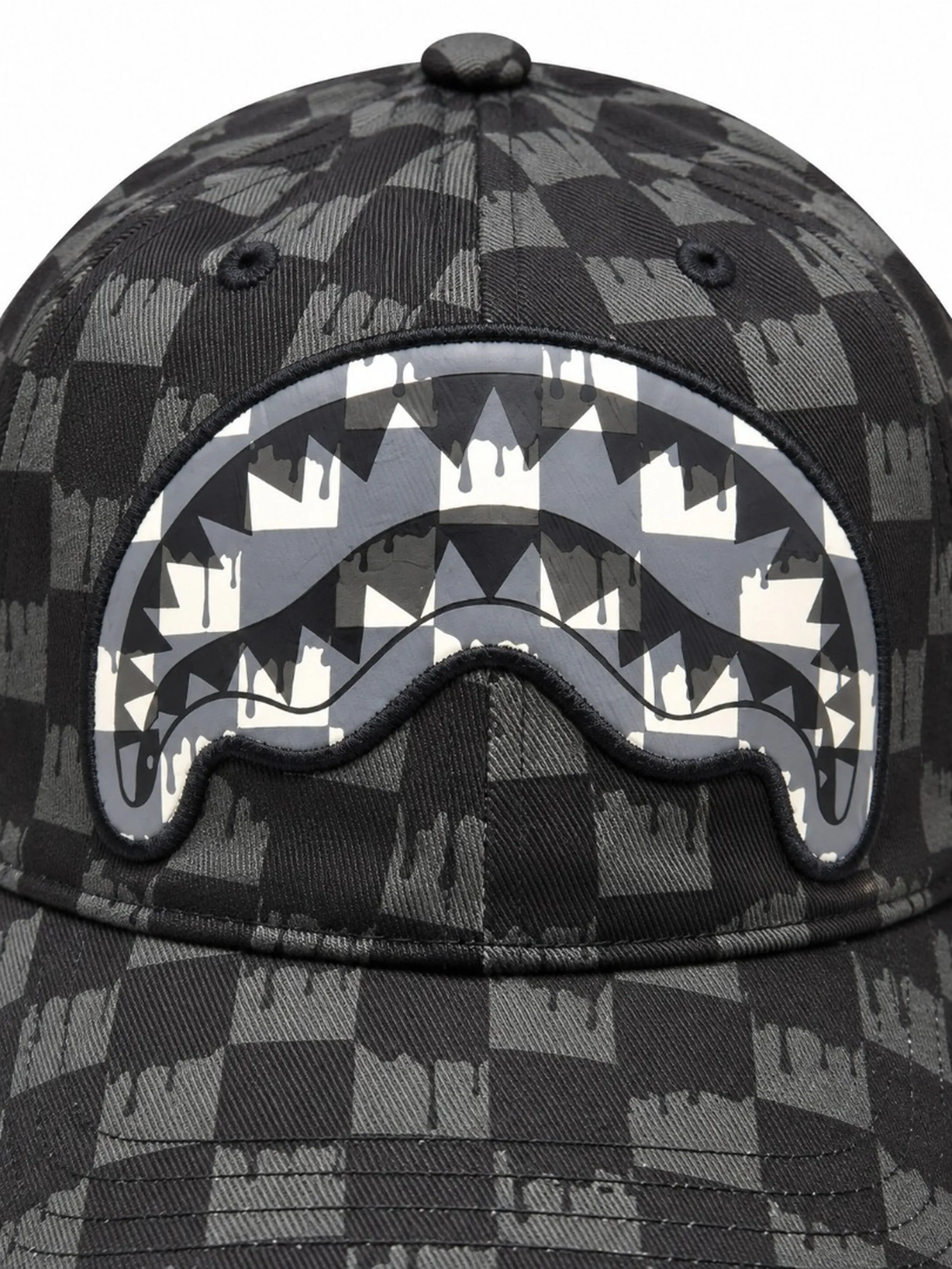 Sprayground B'Drip Check Shark Cap' Grey Sp15058Grey 189312