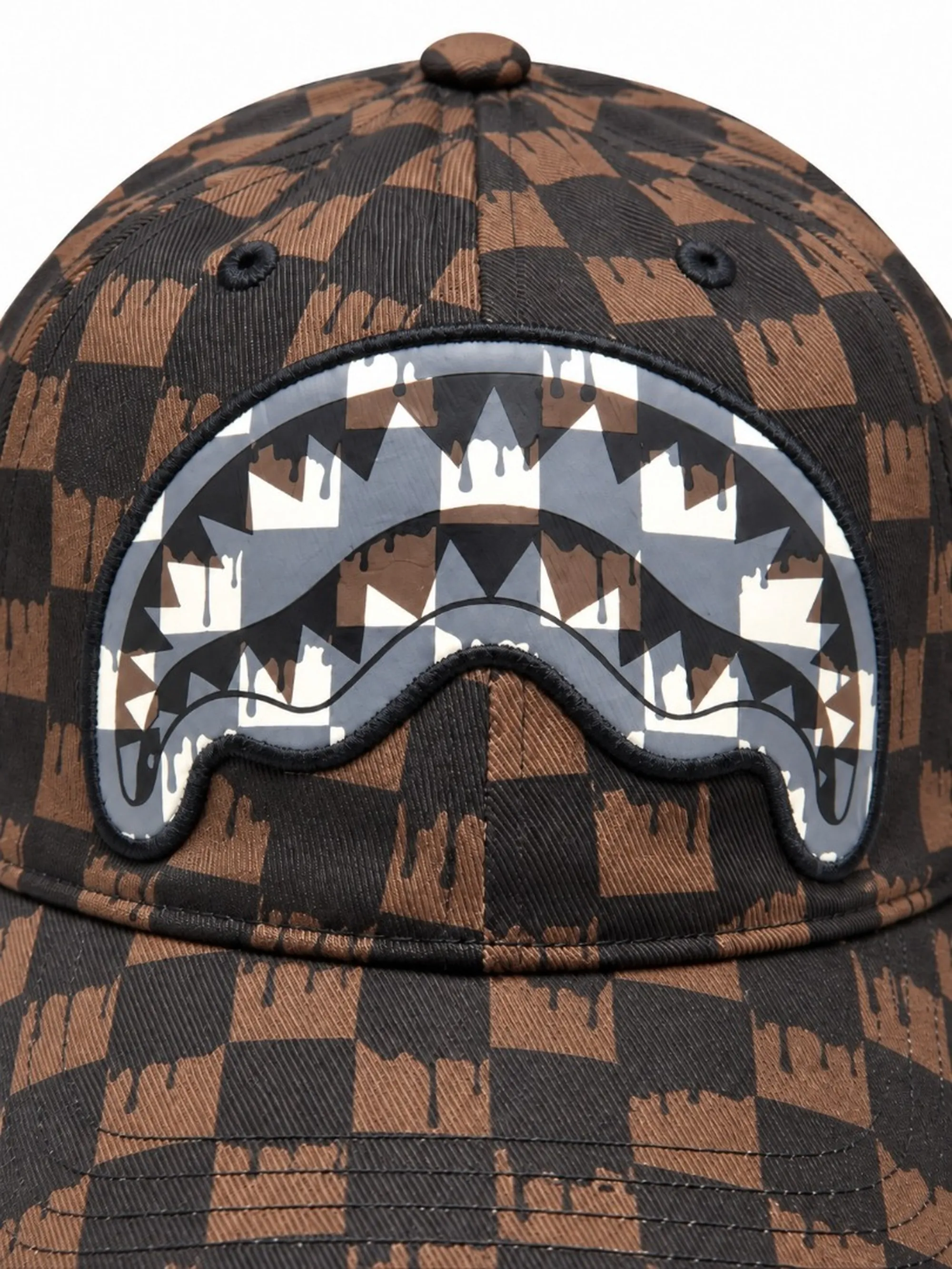 Sprayground B'Drip Check Shark Cap' Brown Sp15058Brwn 189326