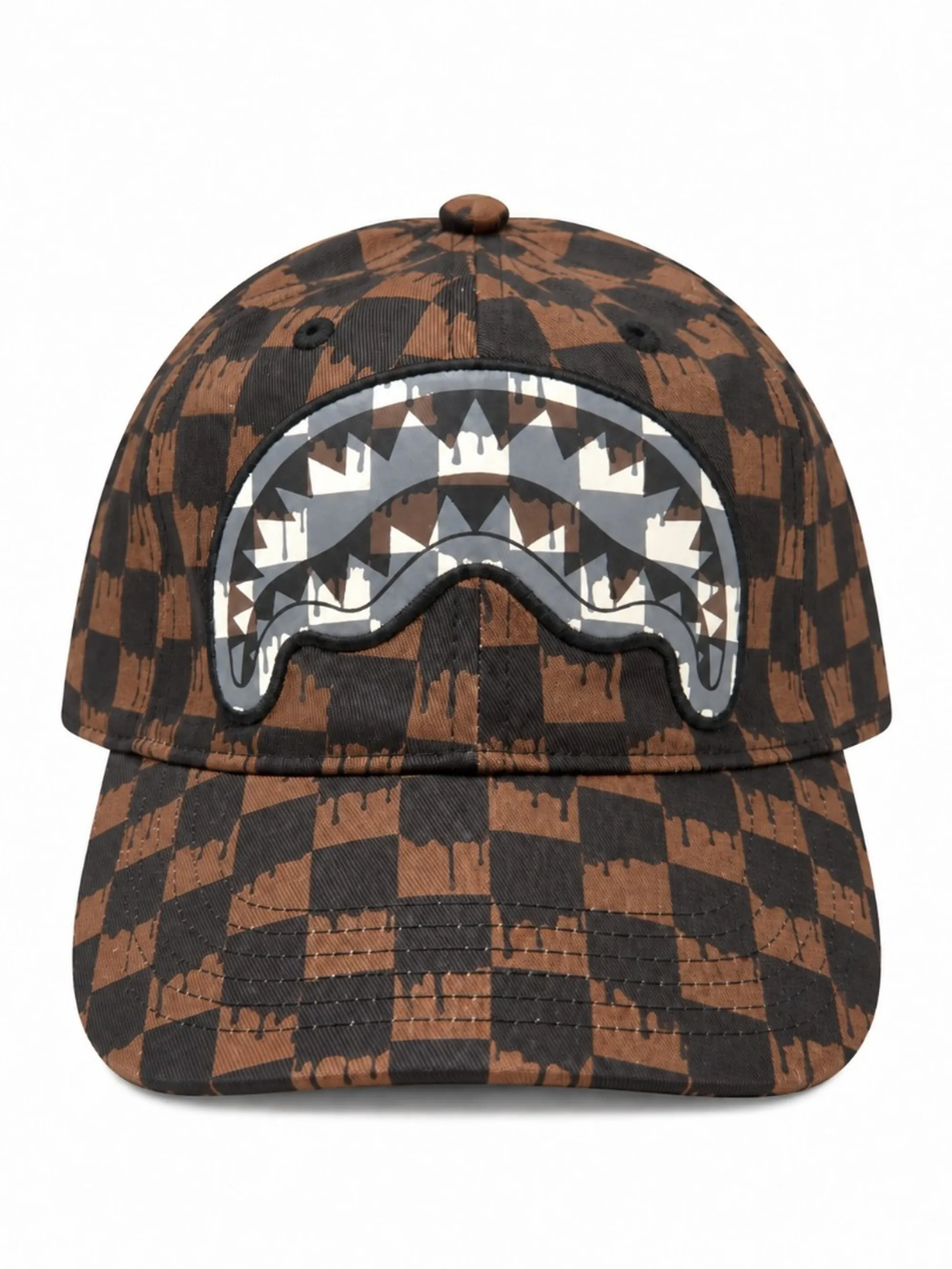 Sprayground B'Drip Check Shark Cap' Brown Sp15058Brwn 189327