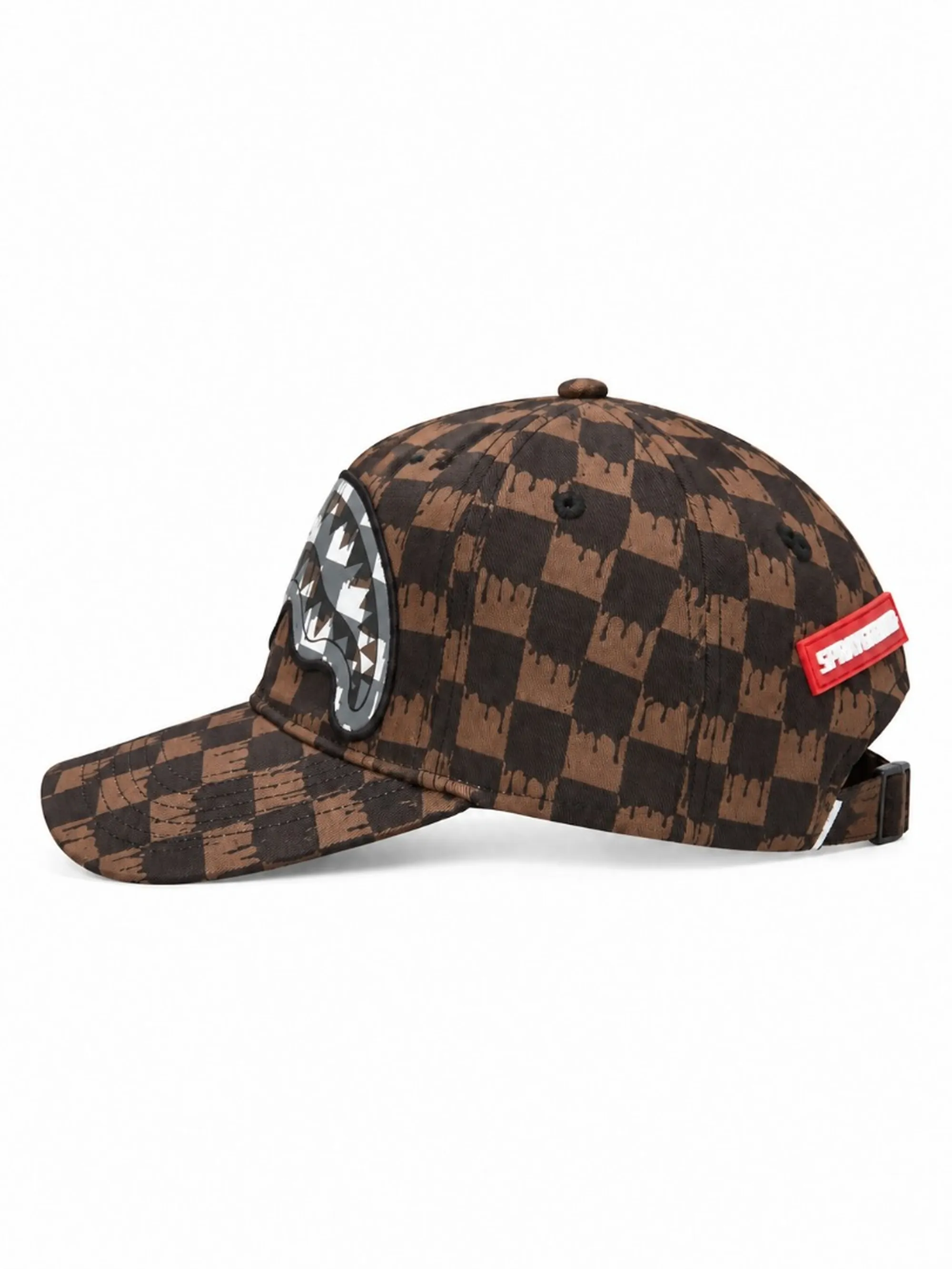 Sprayground B'Drip Check Shark Cap' Brown Sp15058Brwn 189329