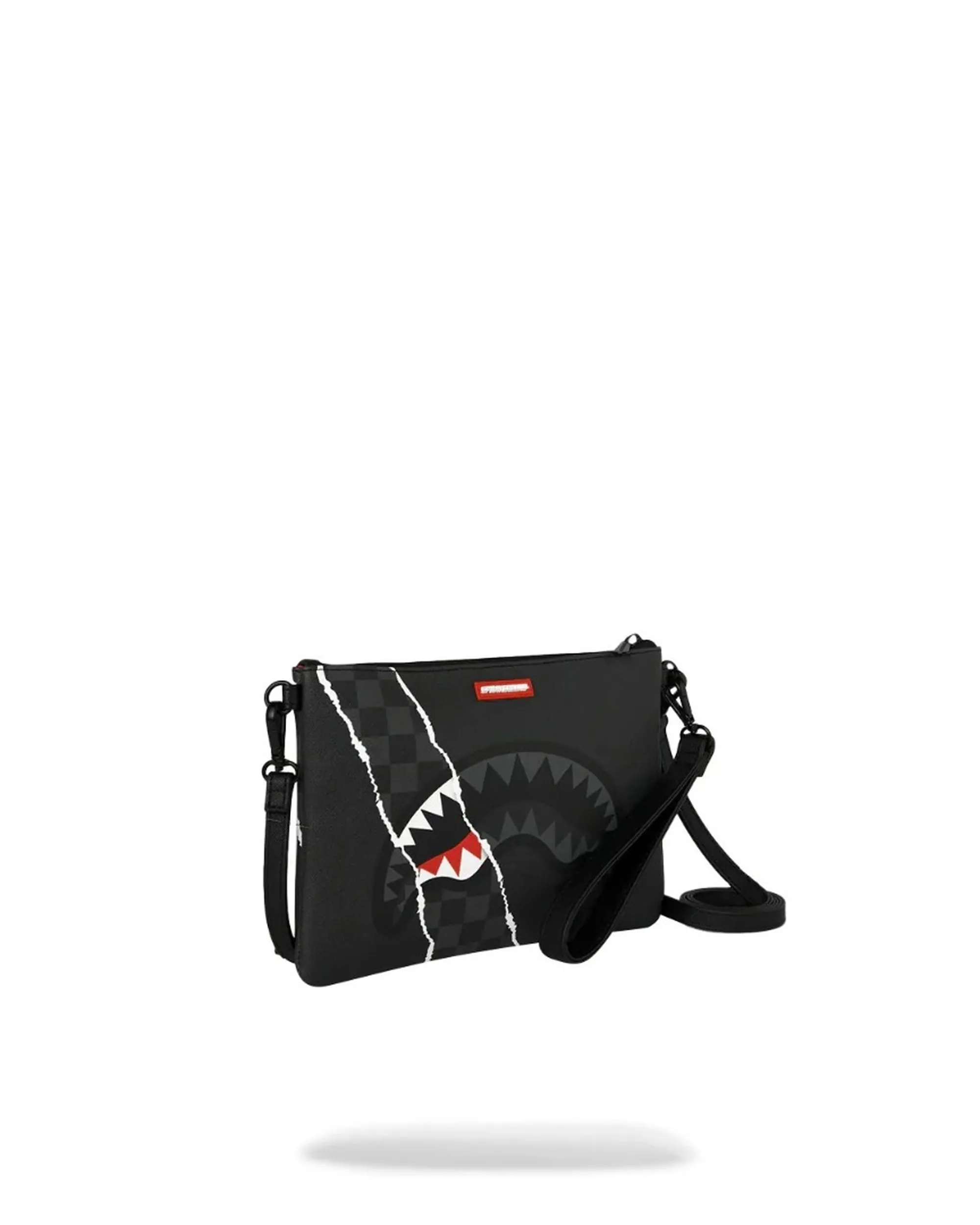 Sprayground B'Center Rip Revealing Gray Check Crossover Clutch' Black 910B9350Nsz 188750