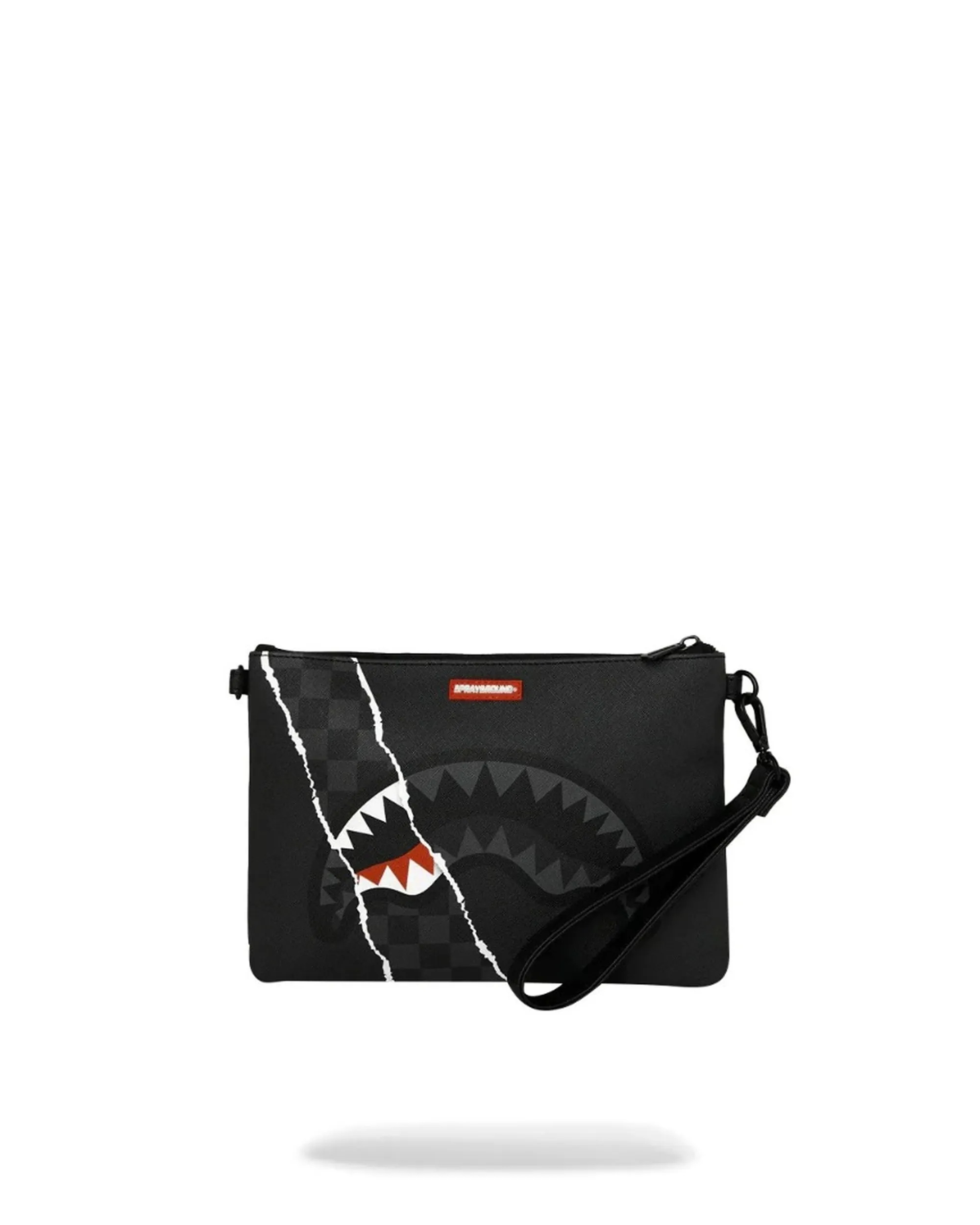 Sprayground B'Center Rip Revealing Gray Check Crossover Clutch' Black 910B9350Nsz 188751