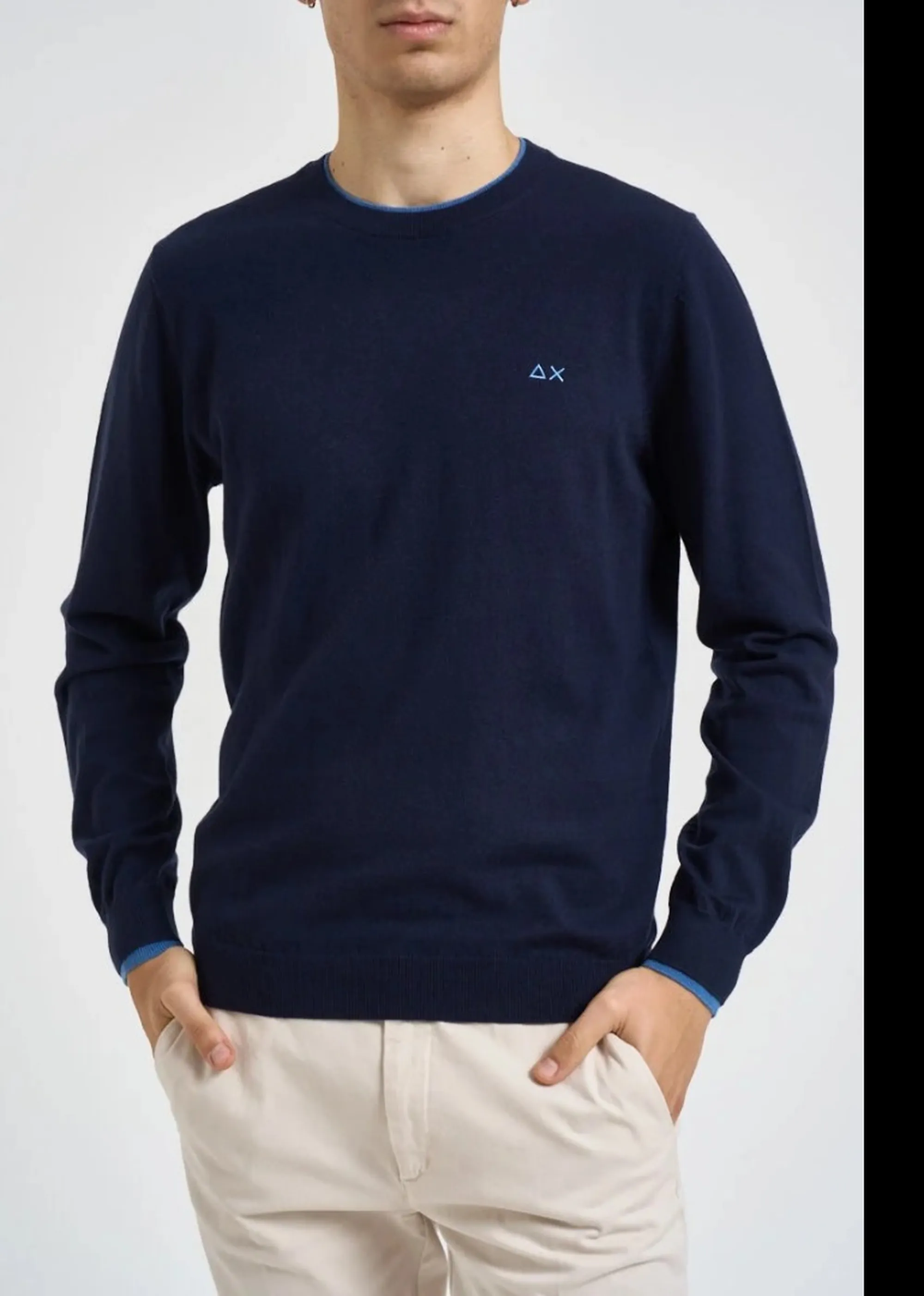 Sun 68 B'Double Rib Sweater' Blu K46159 196013