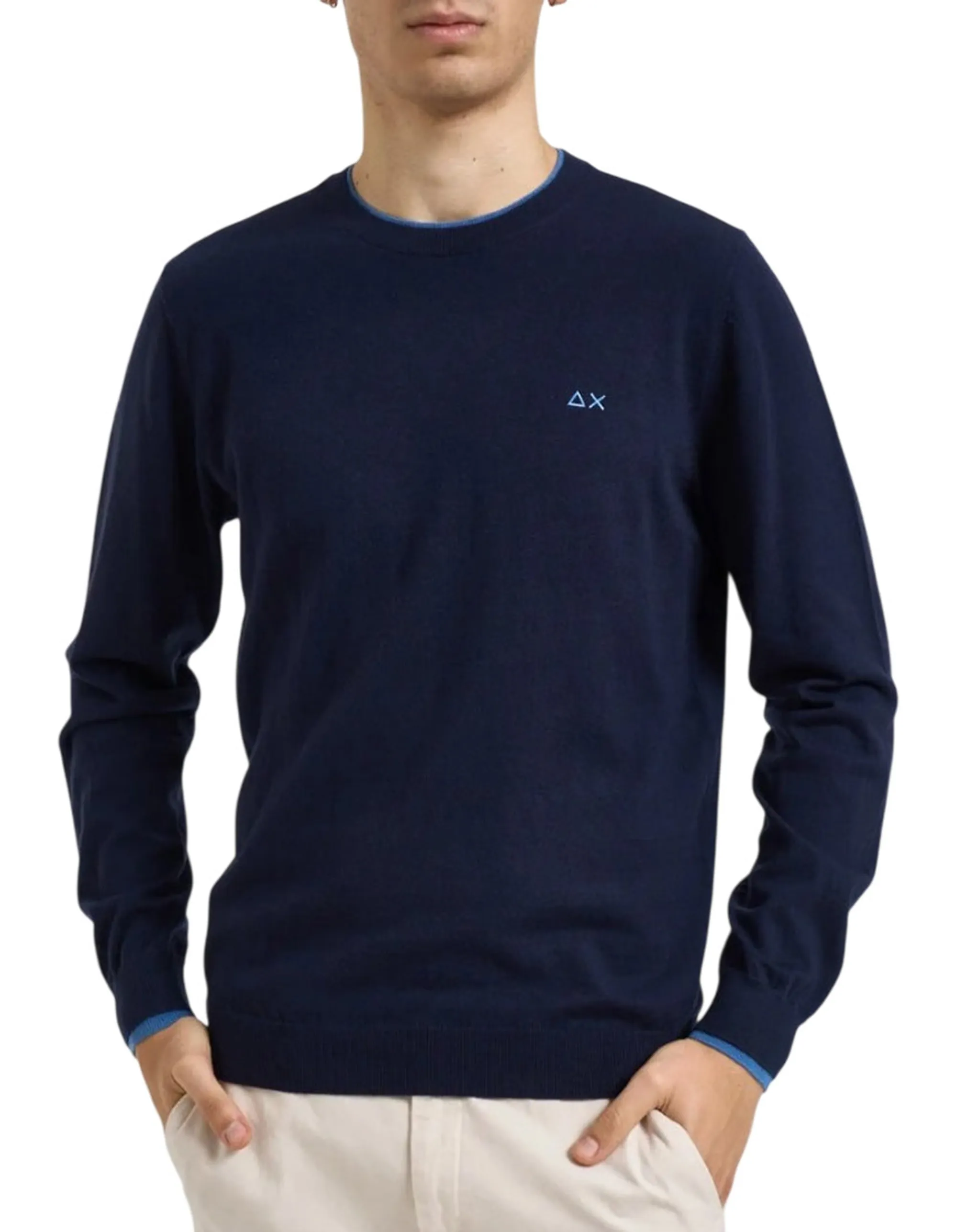 Sun 68 B'Double Rib Sweater' Blu K46159 196111