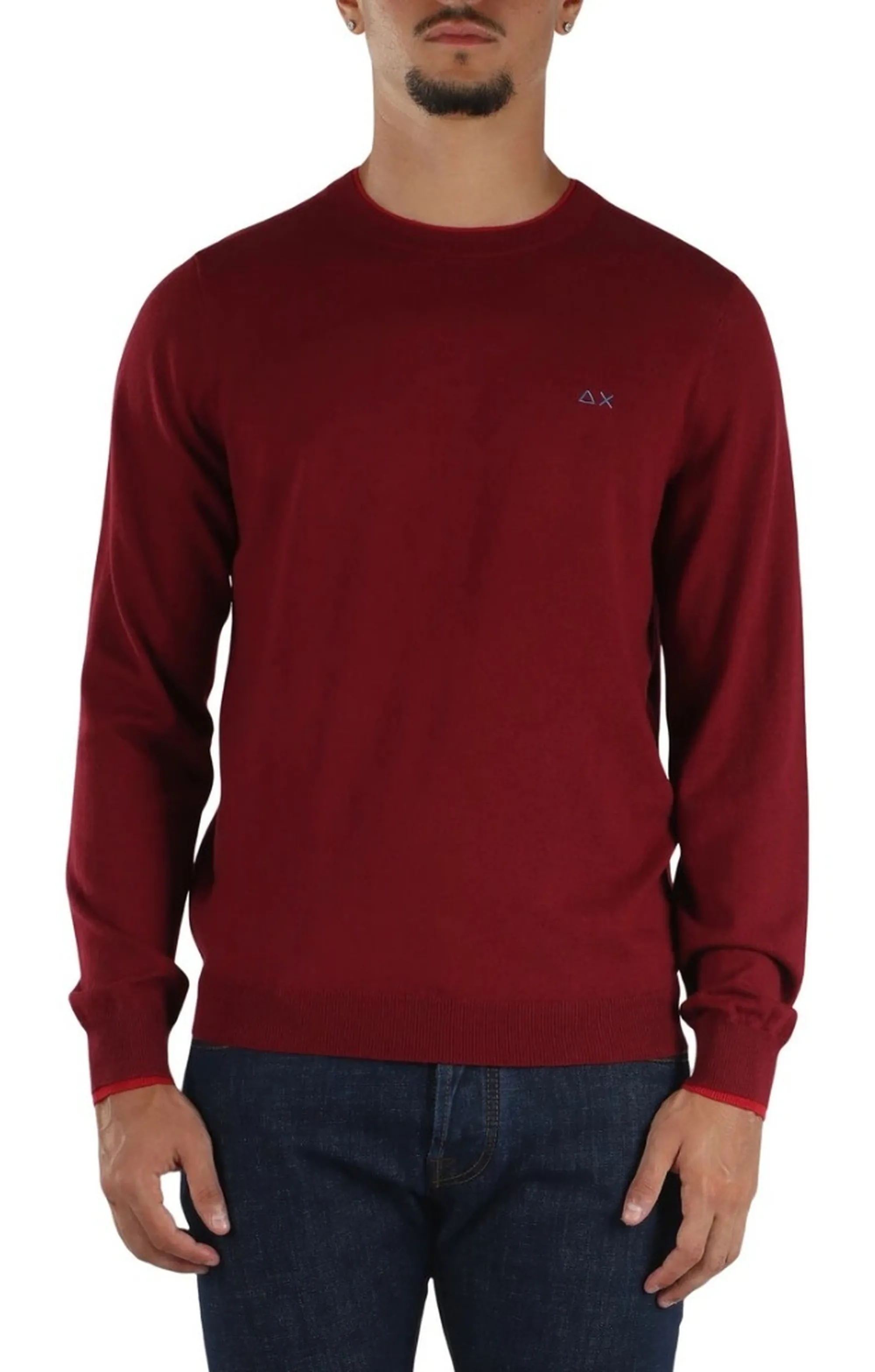 Sun 68 B'Double Rib Sweater' Bordeaux K46159 196017