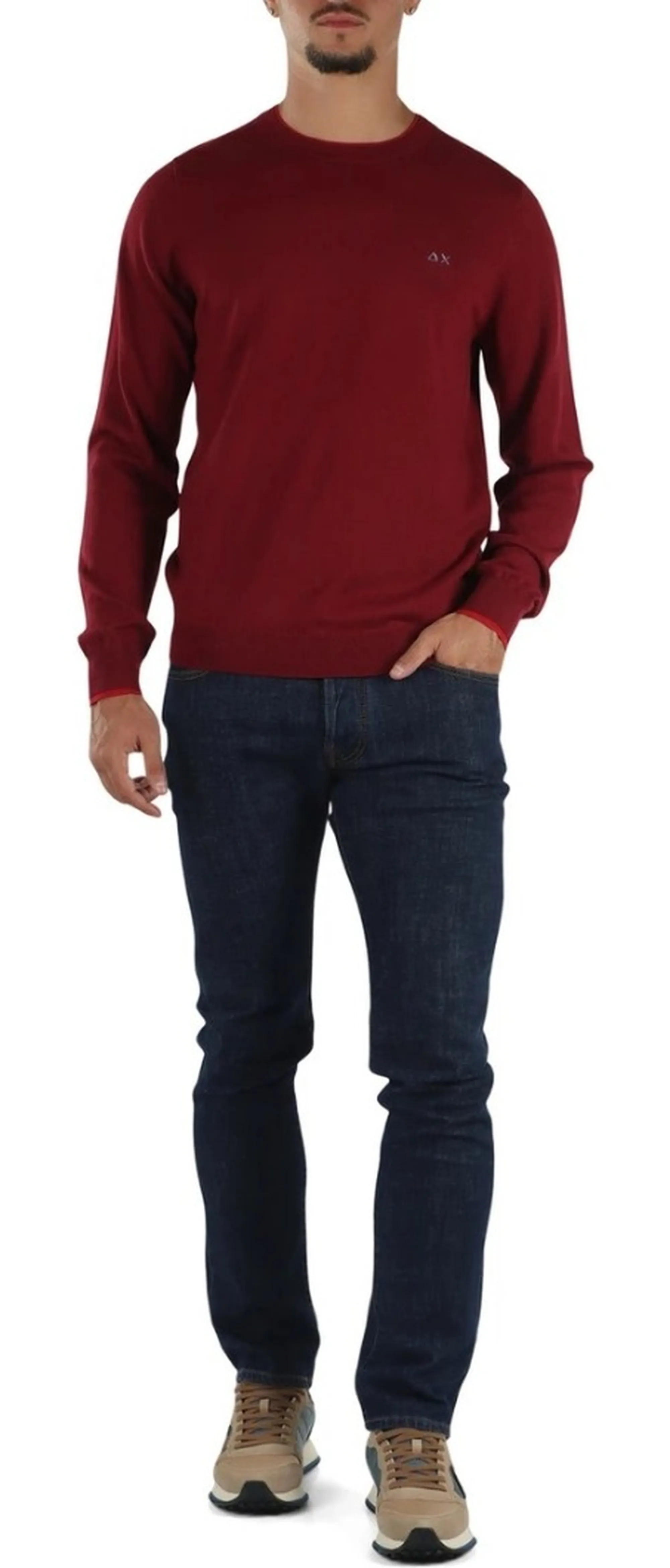 Sun 68 B'Double Rib Sweater' Bordeaux K46159 196018