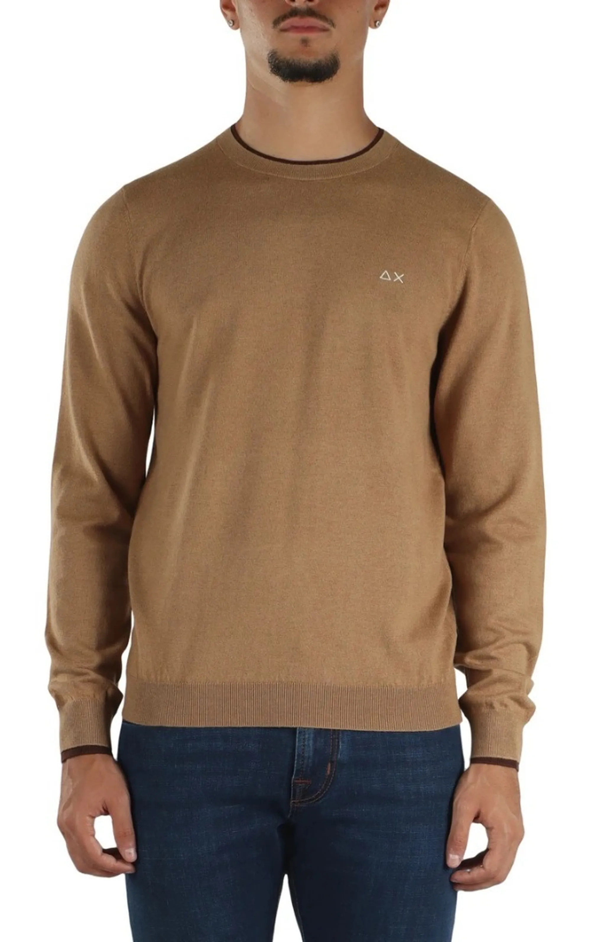 Sun 68 B'Double Rib Sweater' Camel K46159 196025