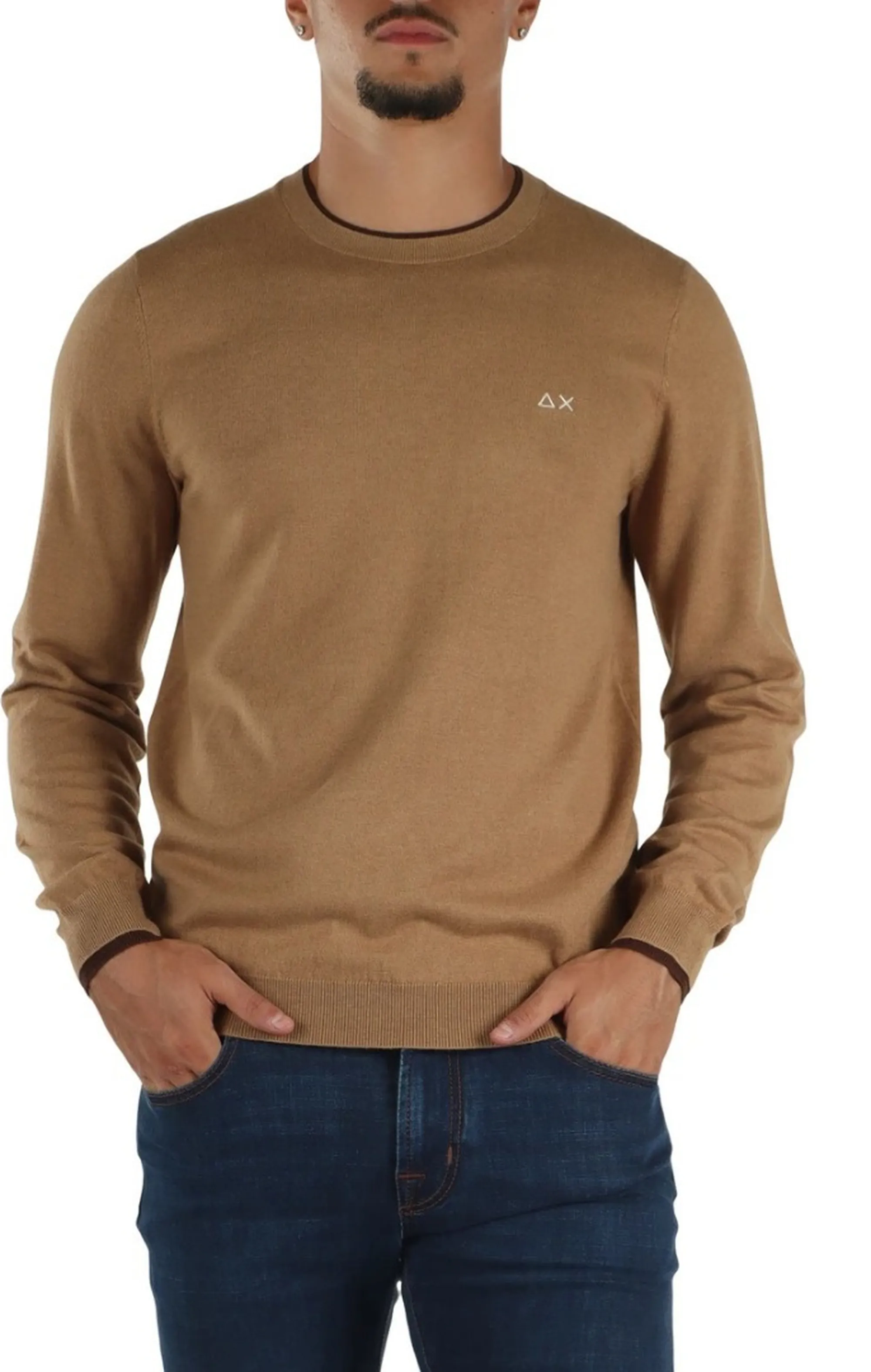 Sun 68 B'Double Rib Sweater' Camel K46159 196027