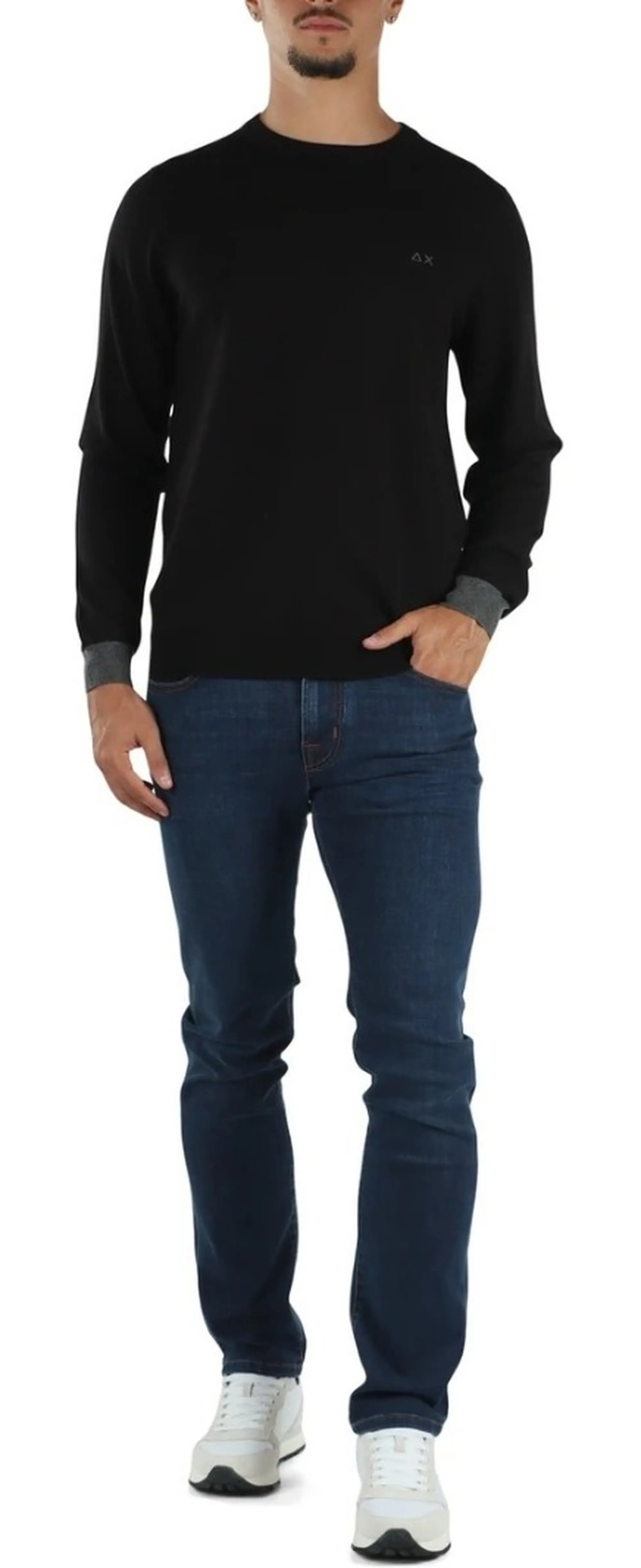 Sun 68 B'Elbow Contrast Jersey' Black K46160 196033