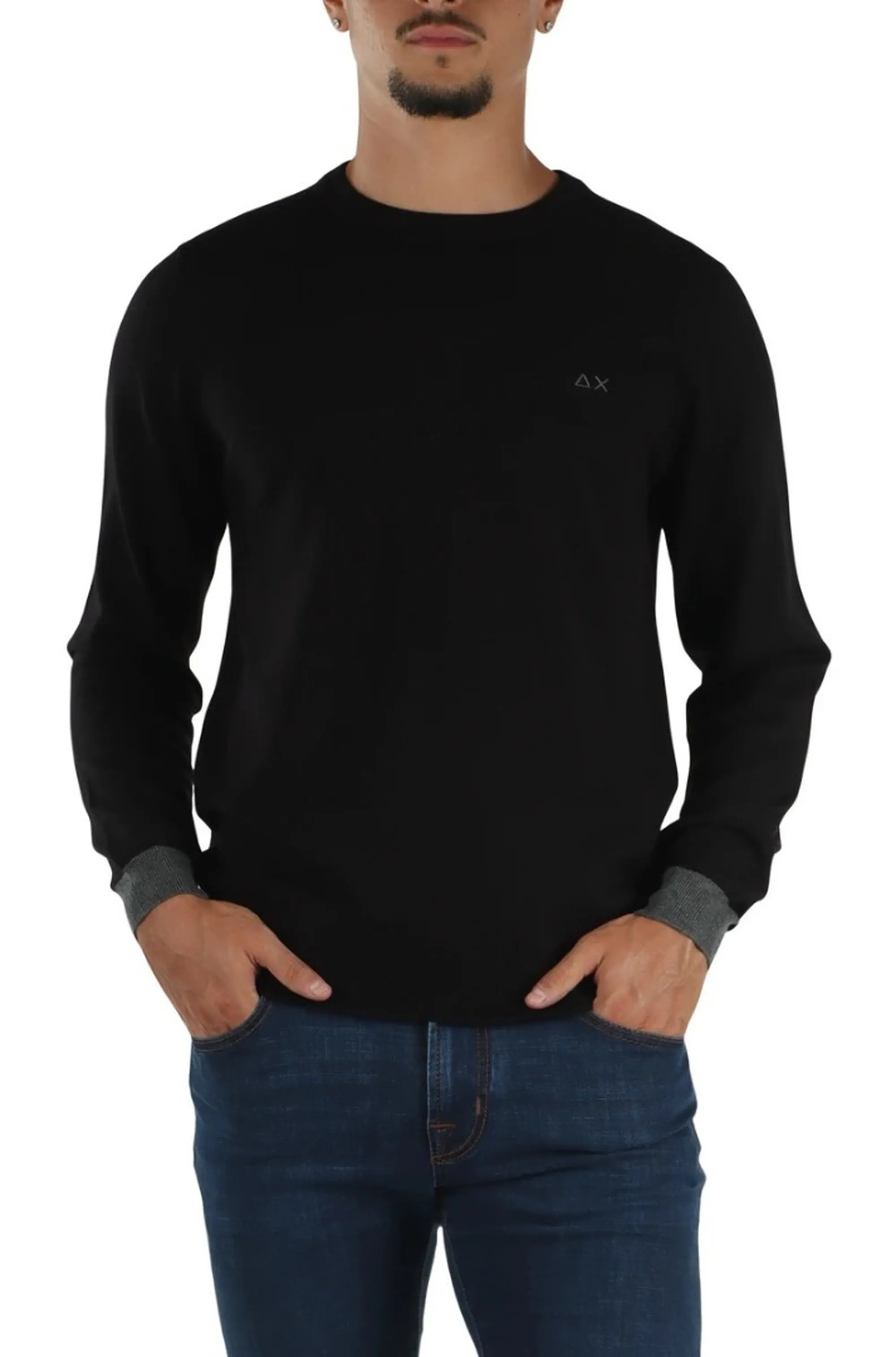 Sun 68 B'Elbow Contrast Jersey' Black K46160 196034