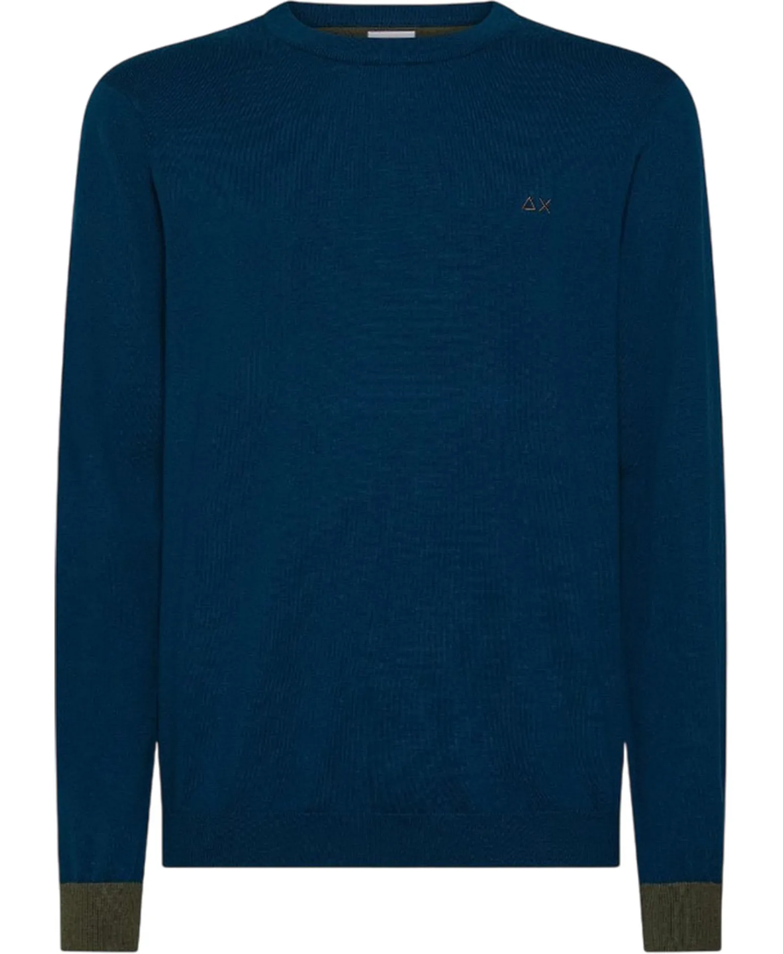 Sun 68 Maglia Elbow Contrast Petrolio K45143 167809