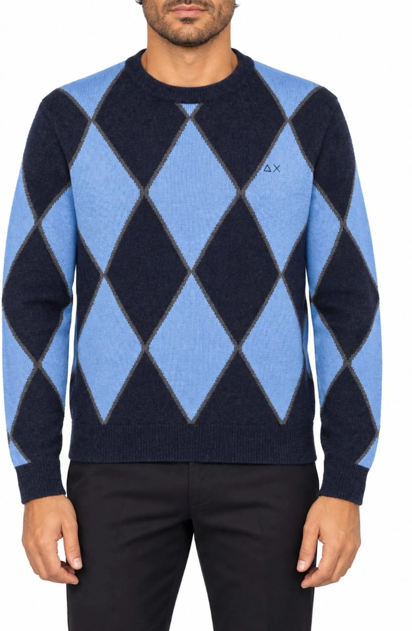 Sun 68 Maglia Round Argyle Blu K43154 198852