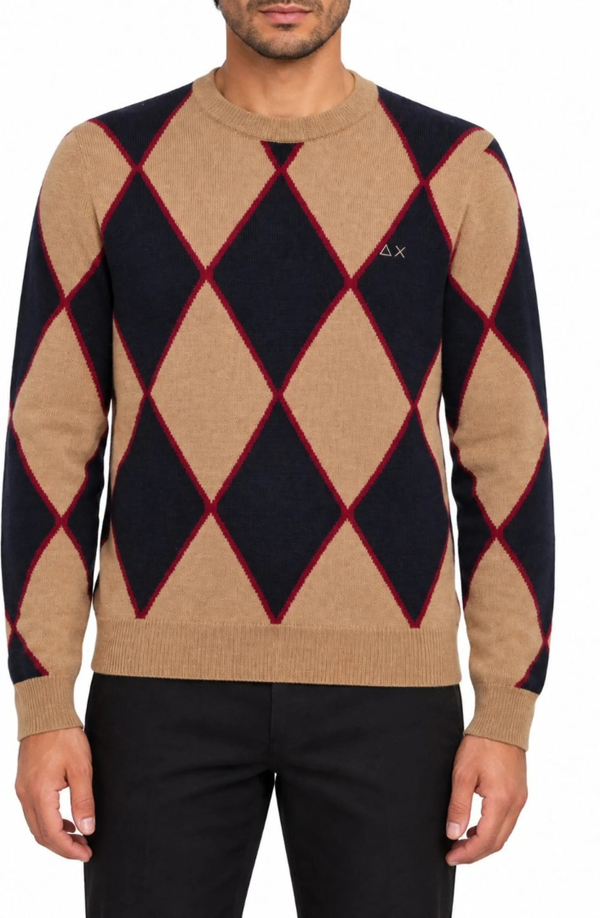 Sun 68 B'Round Argyle Sweater' Desert K43154 198855