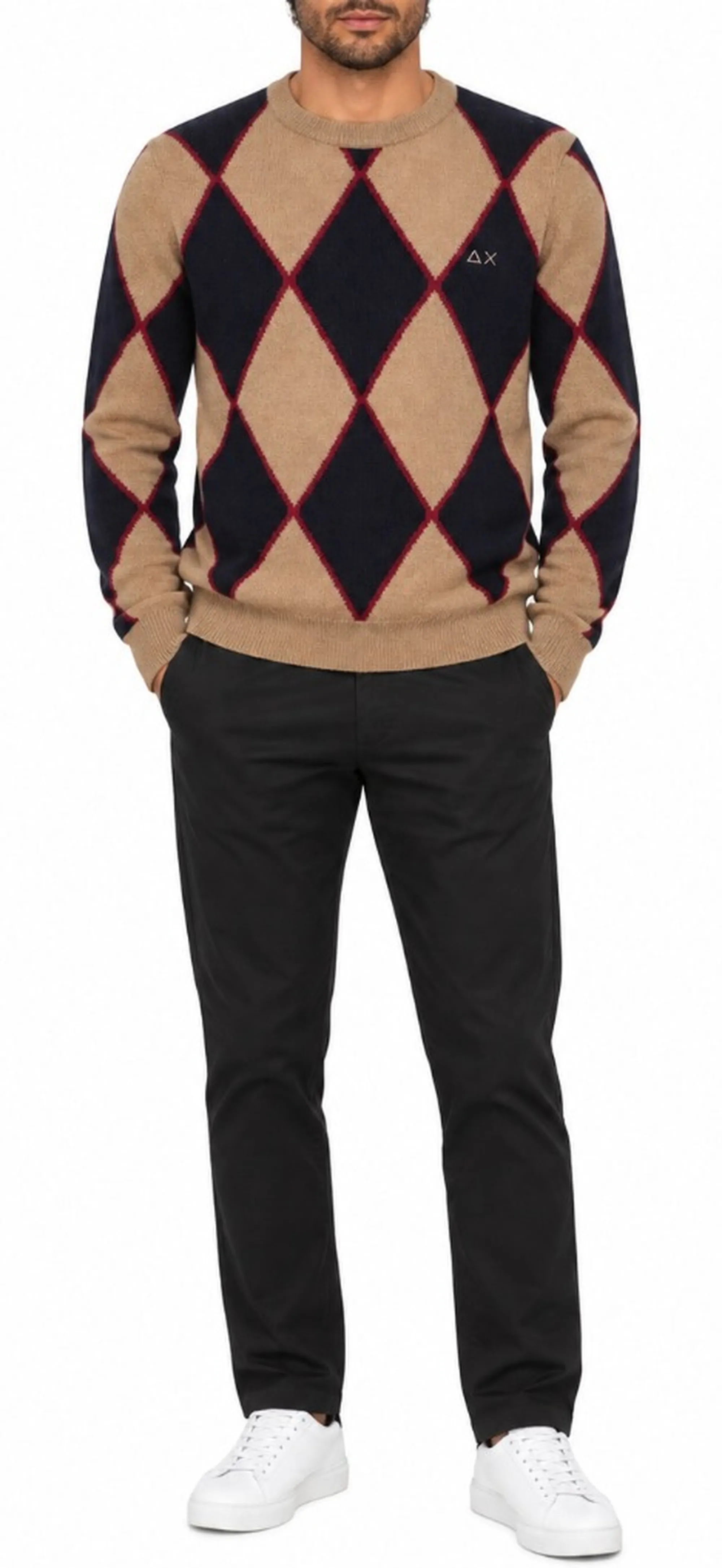 Sun 68 B'Round Argyle Sweater' Desert K43154 198857