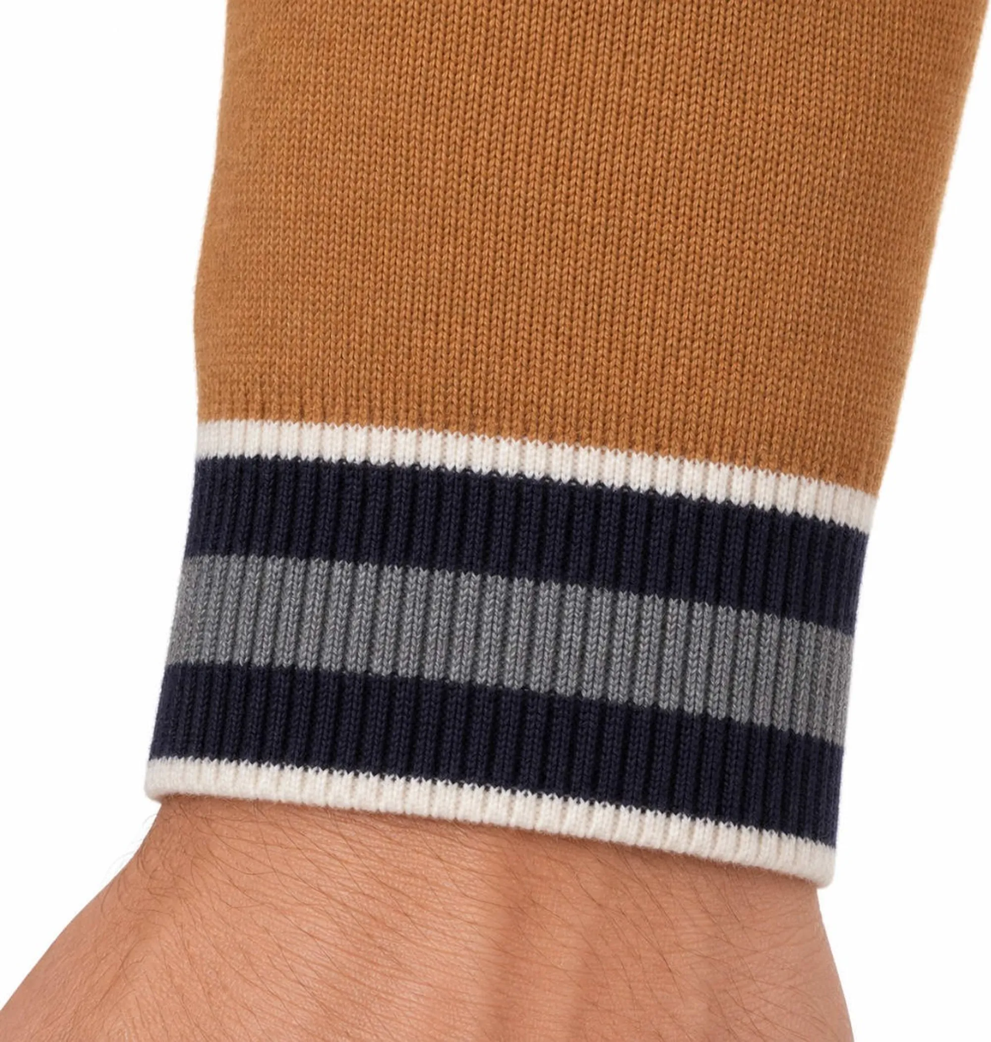 Sun 68 Maglia Round Cuffs Stripes Cammello K43118 199010