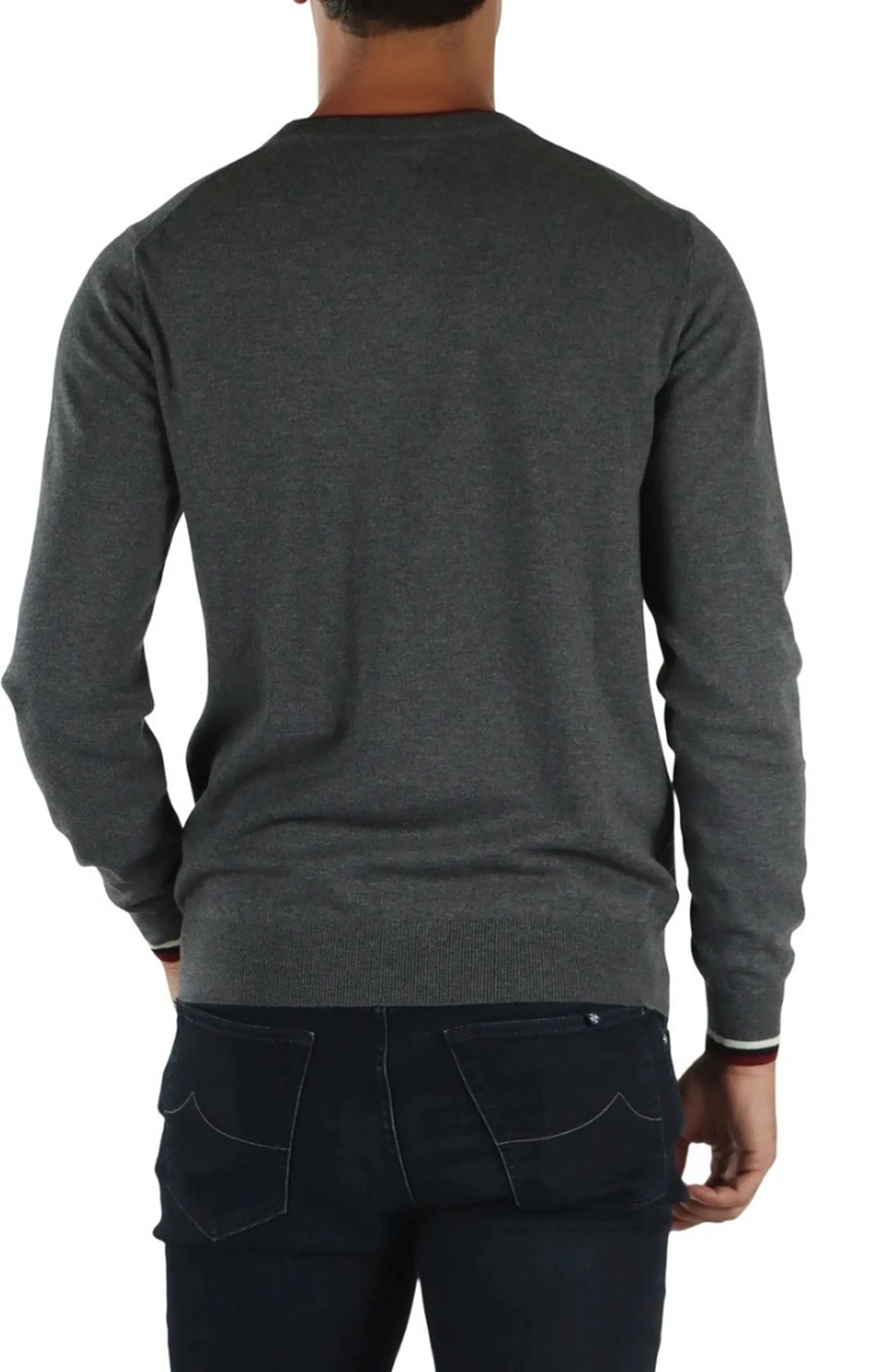 Sun 68 B'Maglia Stripes On Cuffs And Collar' Dark Gray K46161 196045