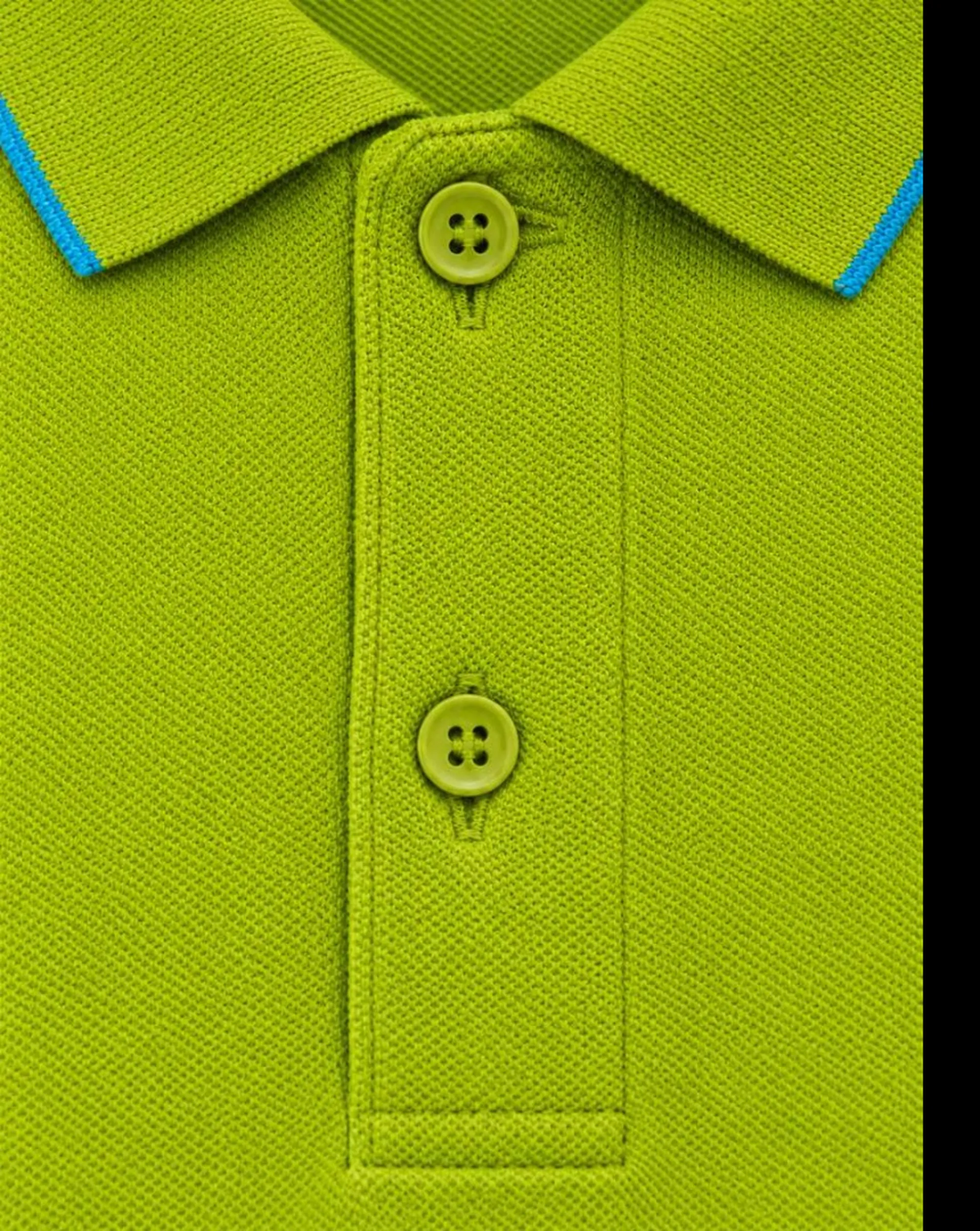 Sun 68 B'Polo Small Stripes On Collar S/S' Olive A35110 199635