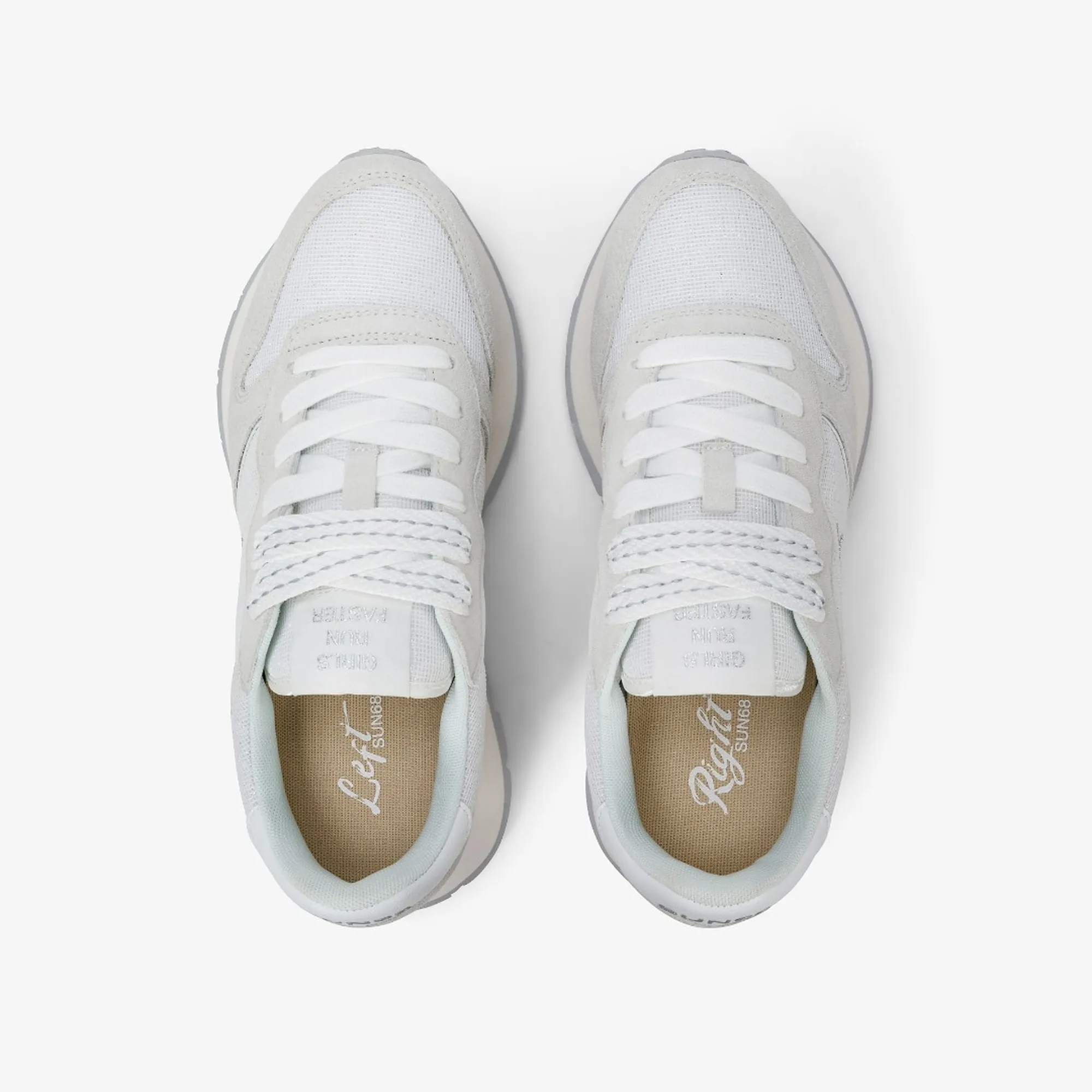 Sun 68 B'Sneakers Ally Glitter Textile' White Z36203 175504