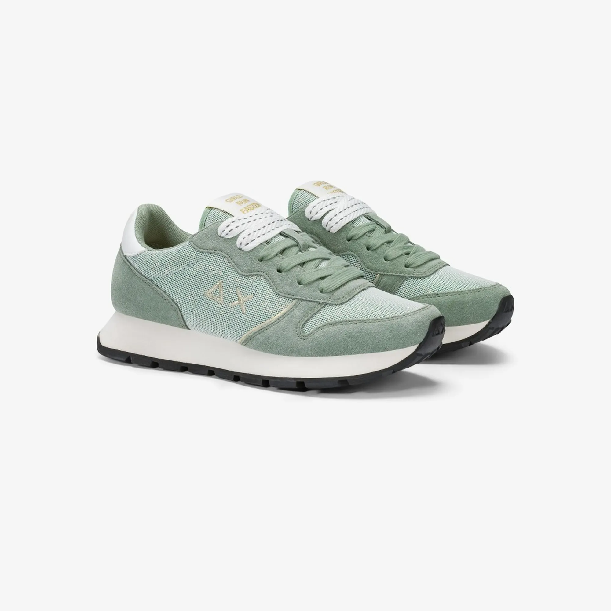 Sun 68 B'Sneakers Ally Glitter Textile' Sage Green Z36203 175506