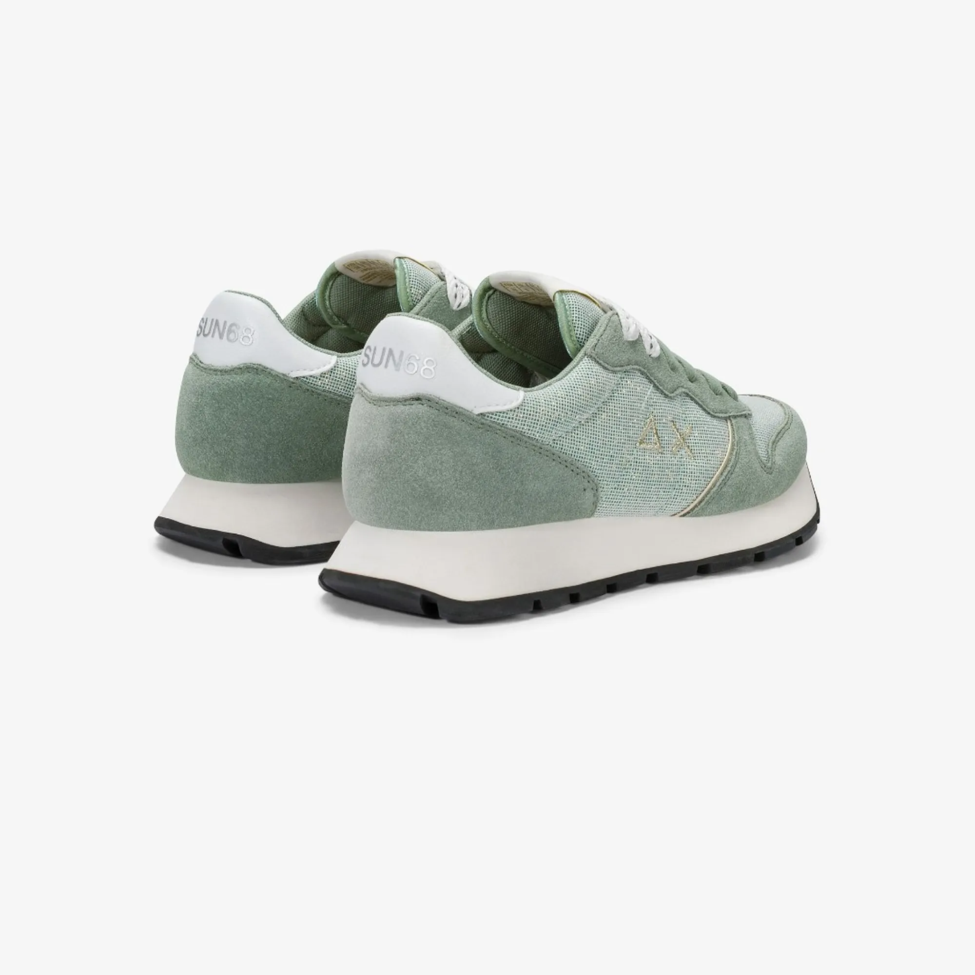 Sun 68 B'Sneakers Ally Glitter Textile' Sage Green Z36203 175507