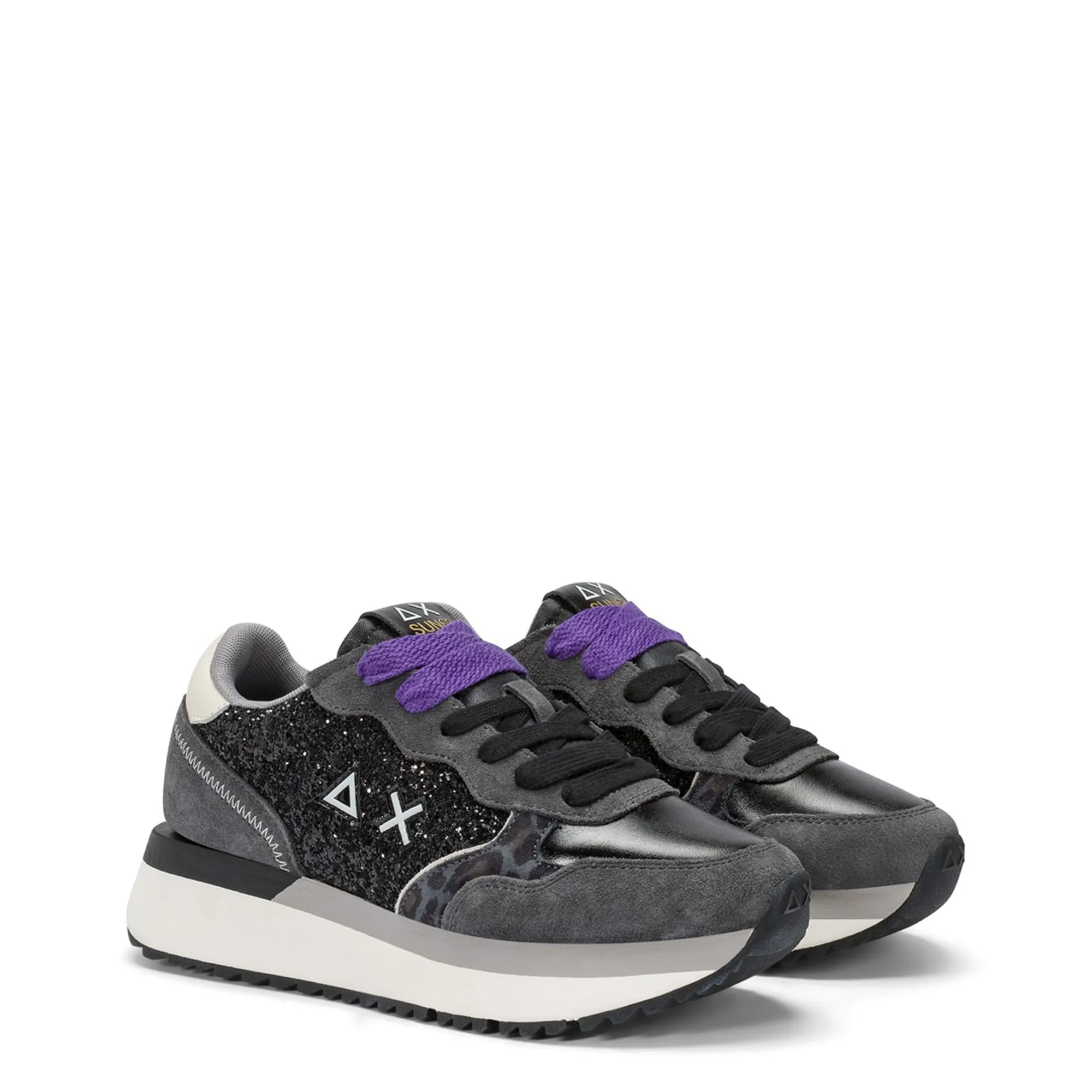 Sun 68 B'Big Ally Glitter Sneakers ' Black Z45212 155977