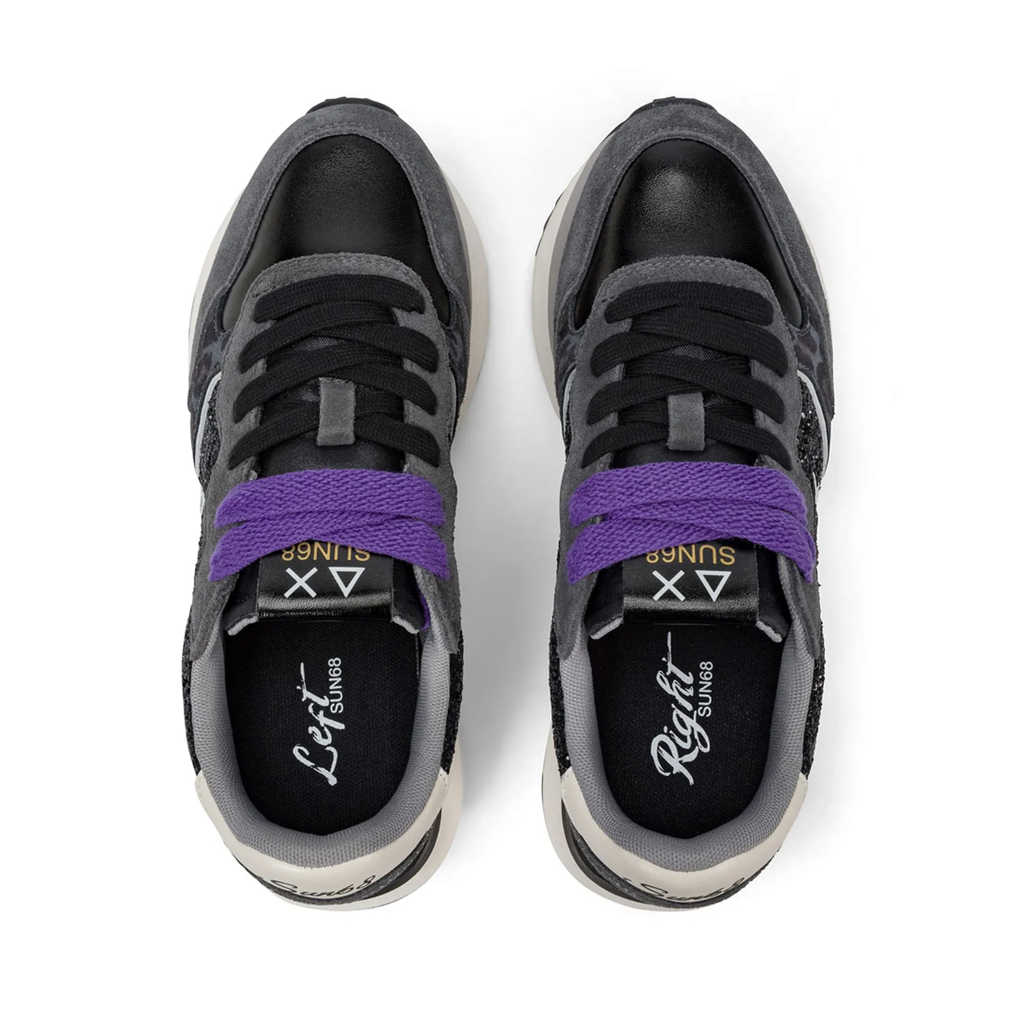 Sun 68 B'Big Ally Glitter Sneakers ' Black Z45212 155978
