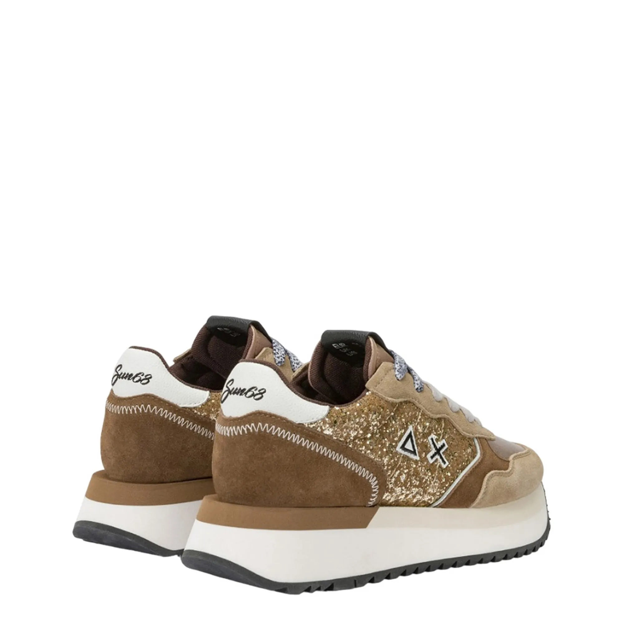 Scarpe Bambina Sun68 Ally Big Glitter – Sneaker Oro Lucido Z25SU31 Z44417K (Taglia 30, Larghezza Normale)