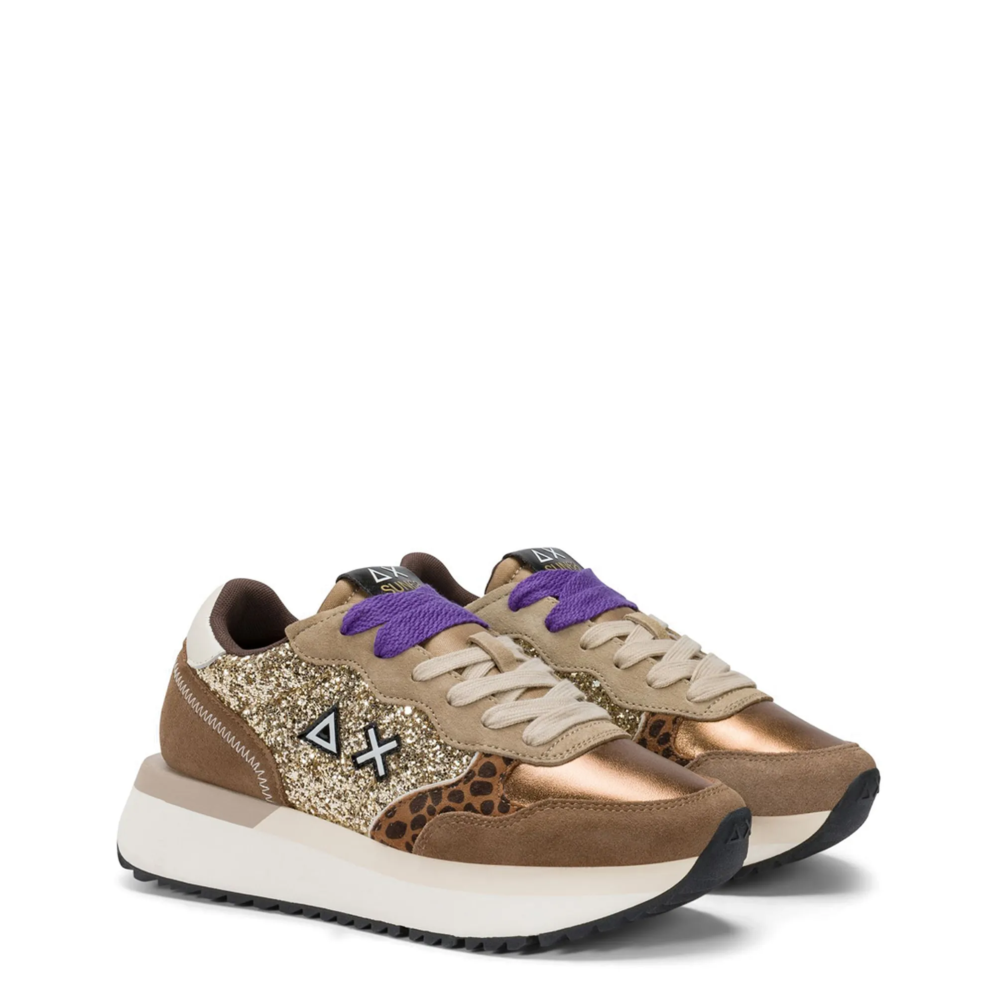 Sun 68 B'Big Ally Glitter Sneakers ' Gold Z45212 155973