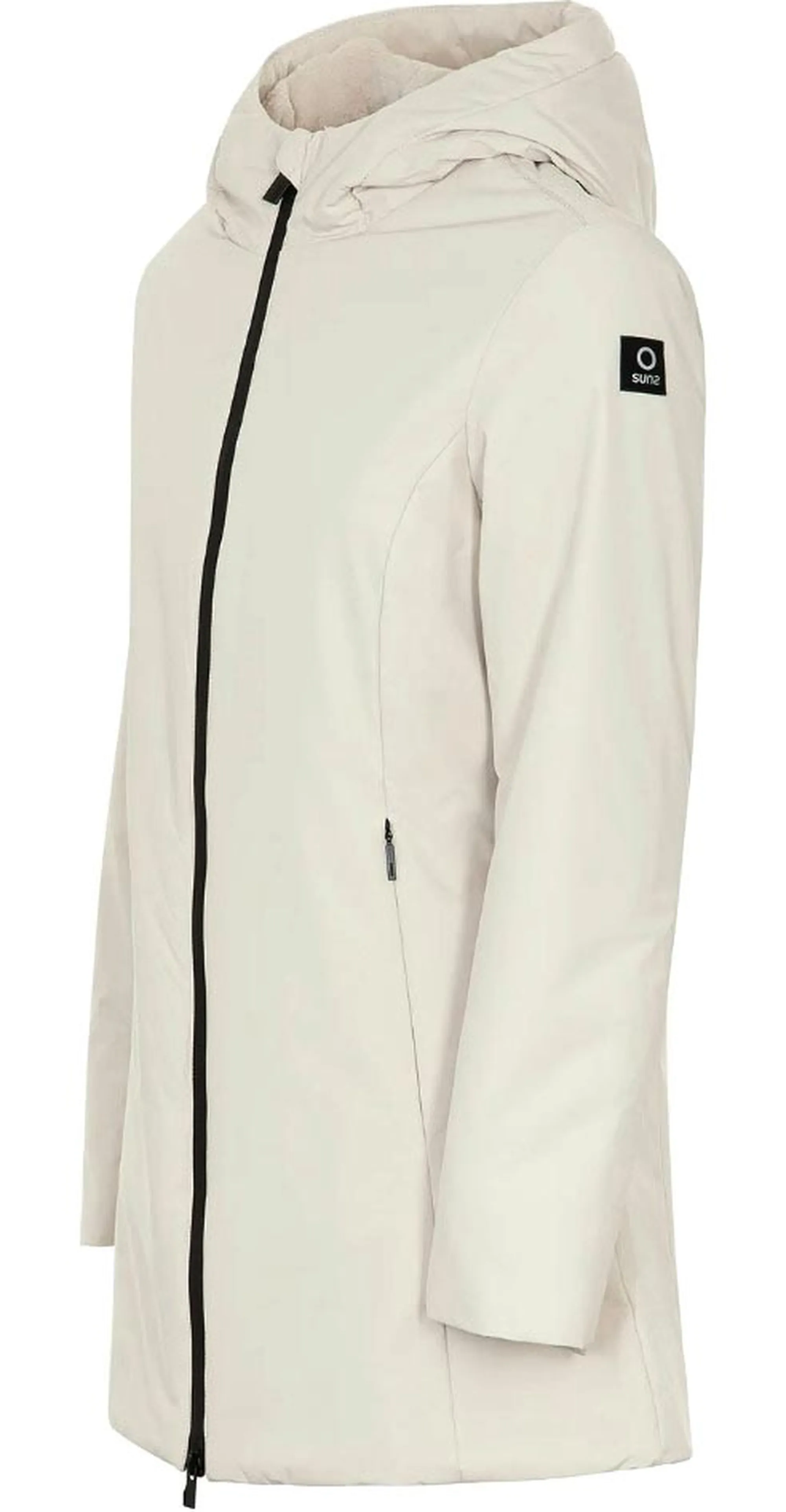 Suns Parka Aurelia Long Velour Bianco Gbs53004D 165169