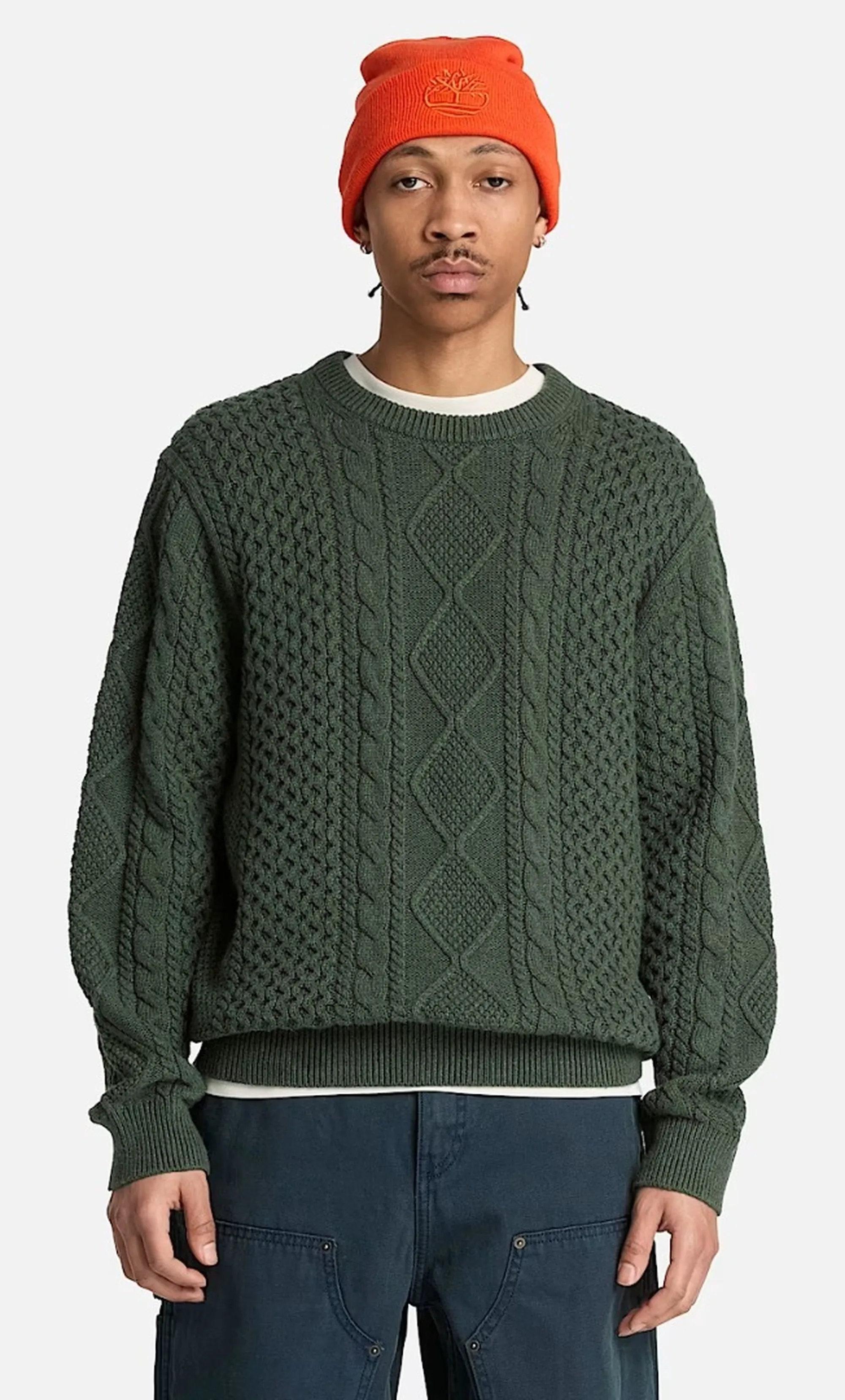 Timberland B'Philips Brook Cable Knit Sweater' Green Tbc0Yhd4Alb 192502