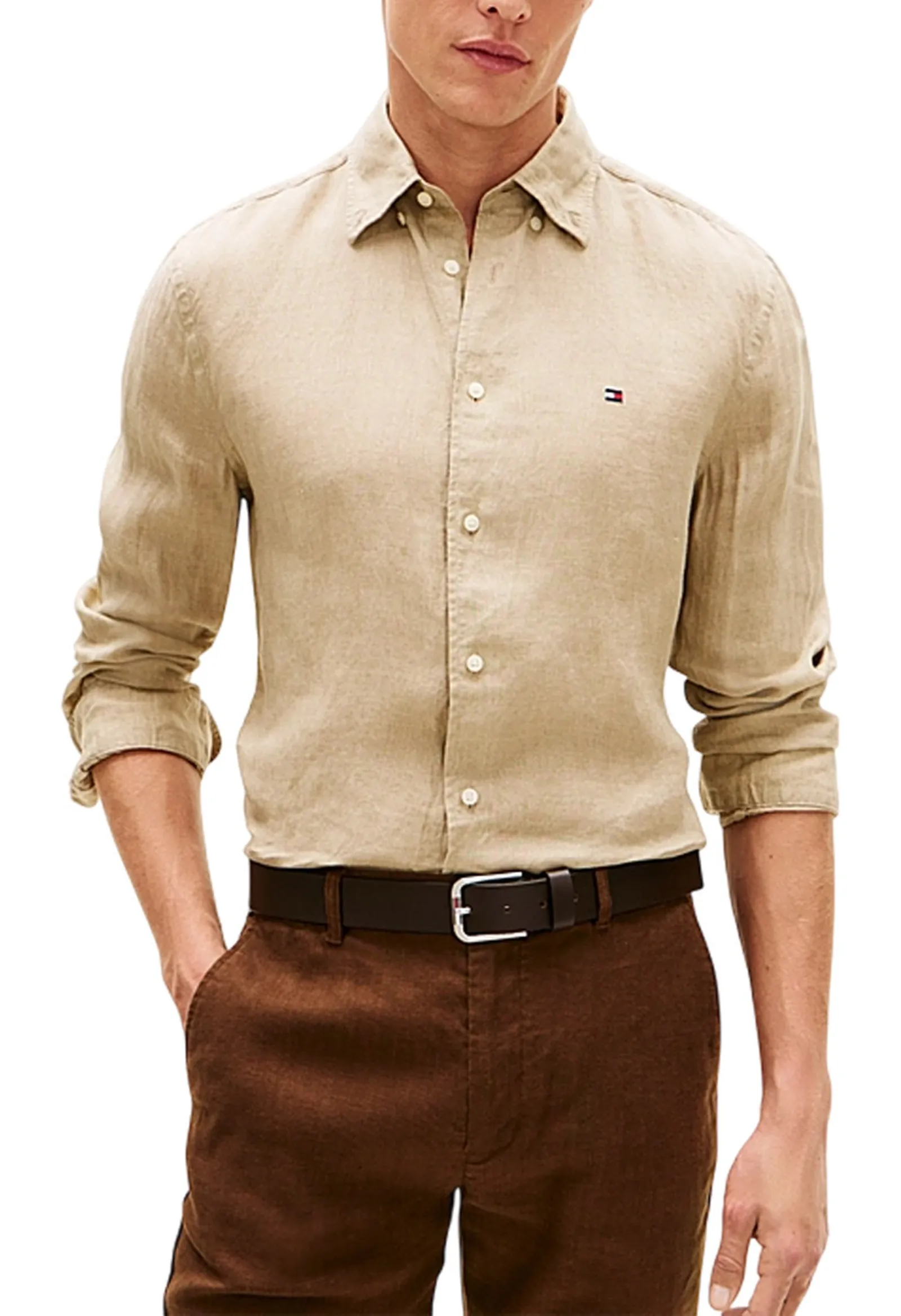Tommy Hilfiger Camicia Beige Mw0Mw41530 178195
