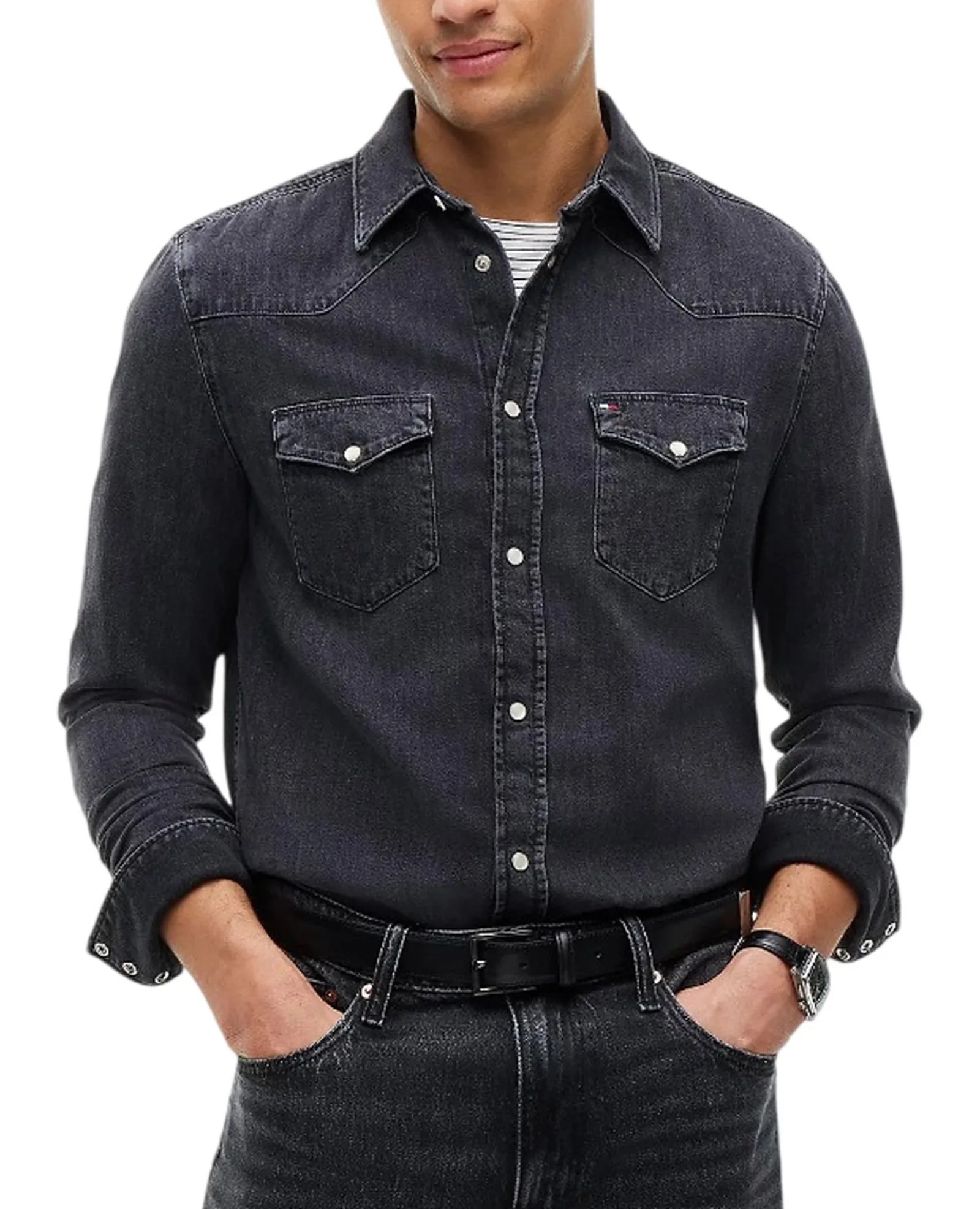 Tommy Hilfiger Camicia Grigio Scuro Mw0Mw44982 199458