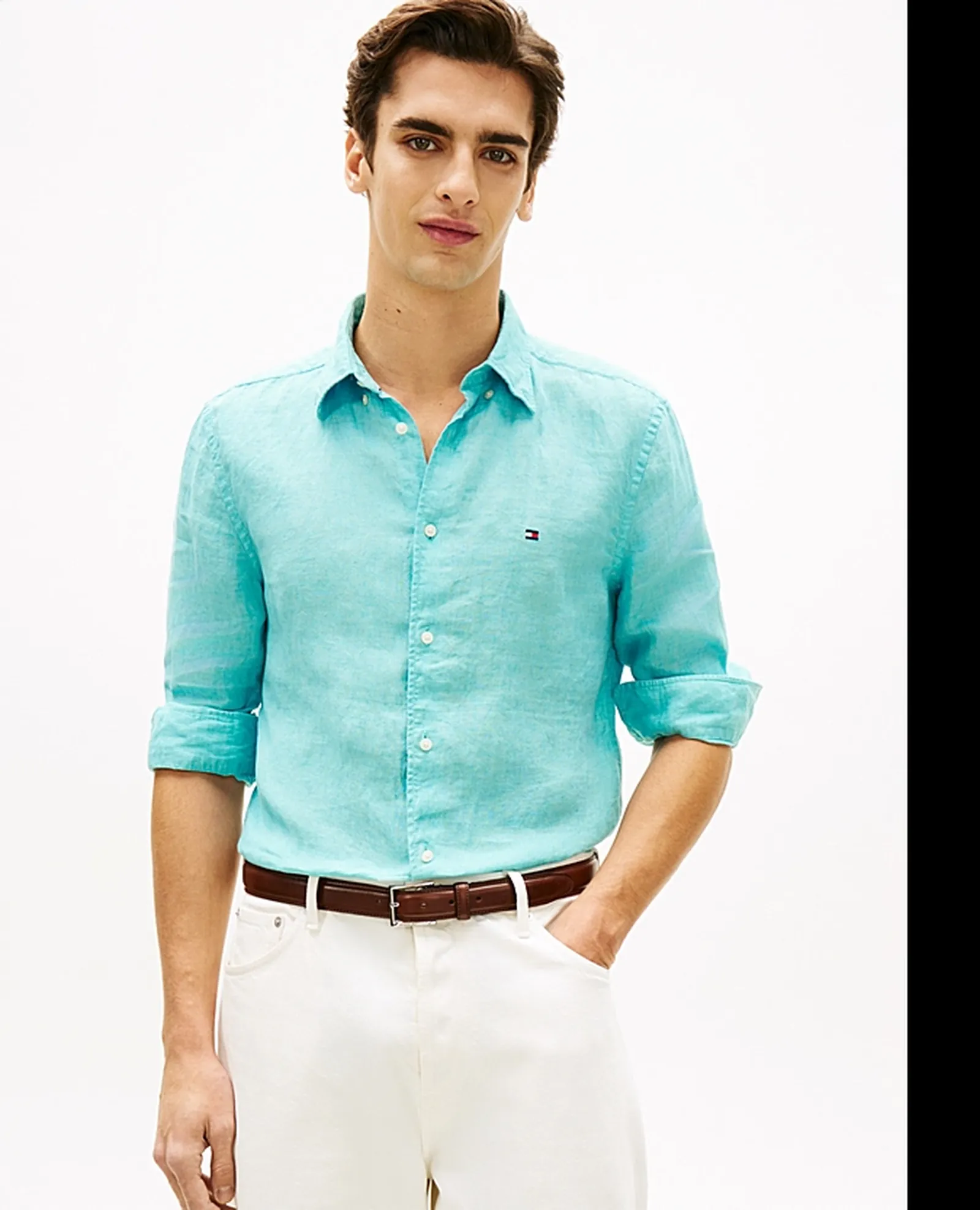 Tommy Hilfiger Camicia Verde Acqua Mw0Mw41530 176564