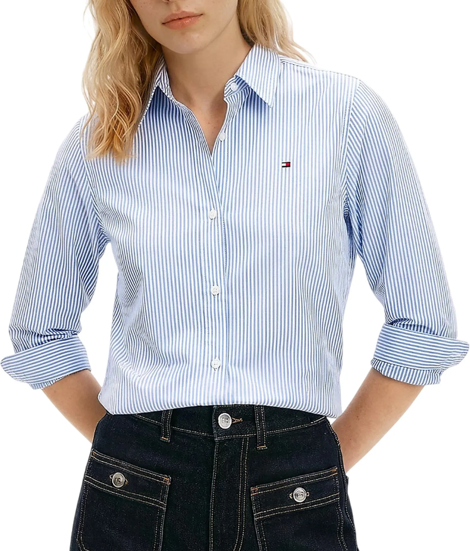 Tommy Hilfiger Camicia Classic Celeste Ww0Ww47169 169891
