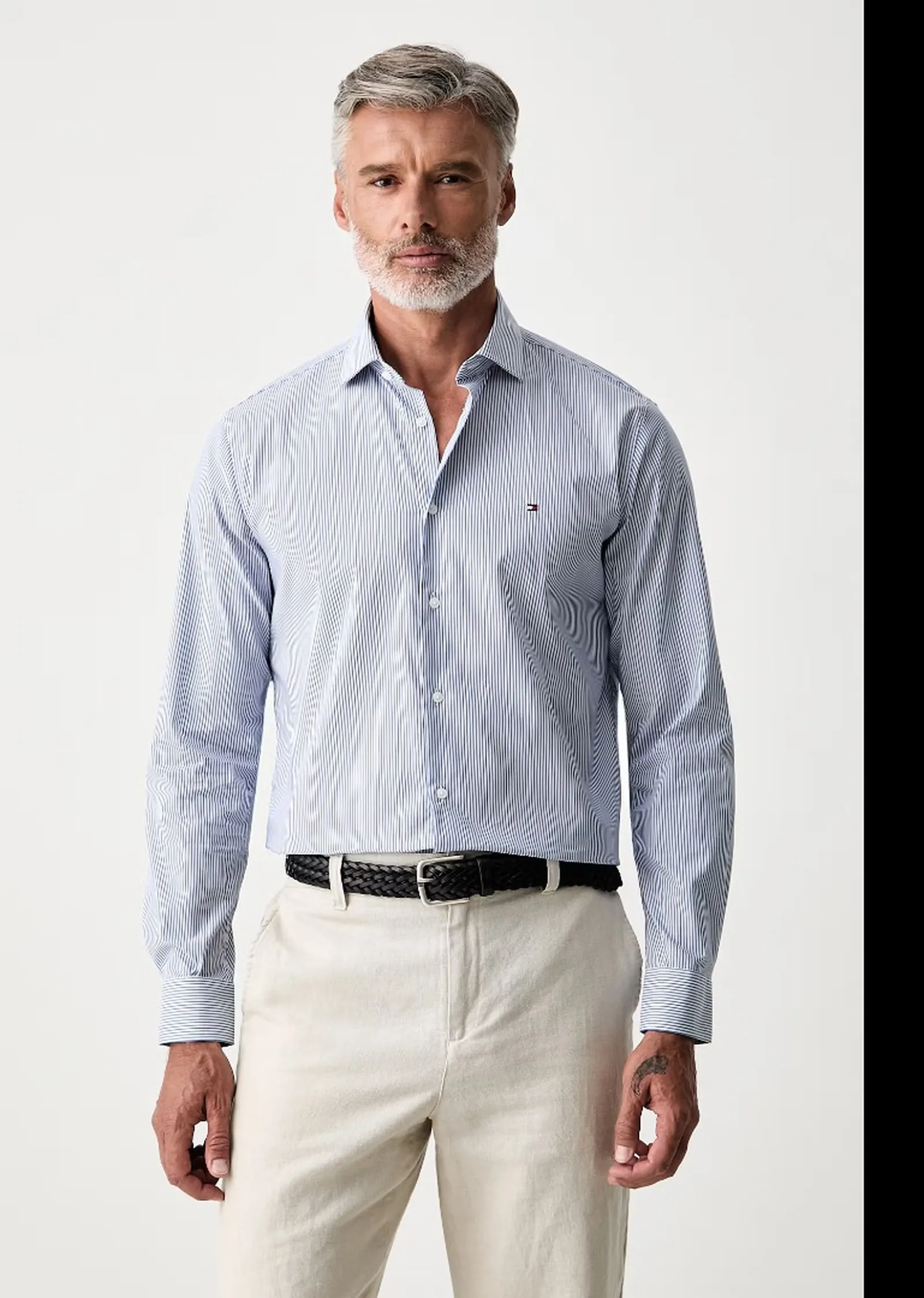 Tommy Hilfiger Camicia Essential Stripe Blu Mw0Mw43746 184393