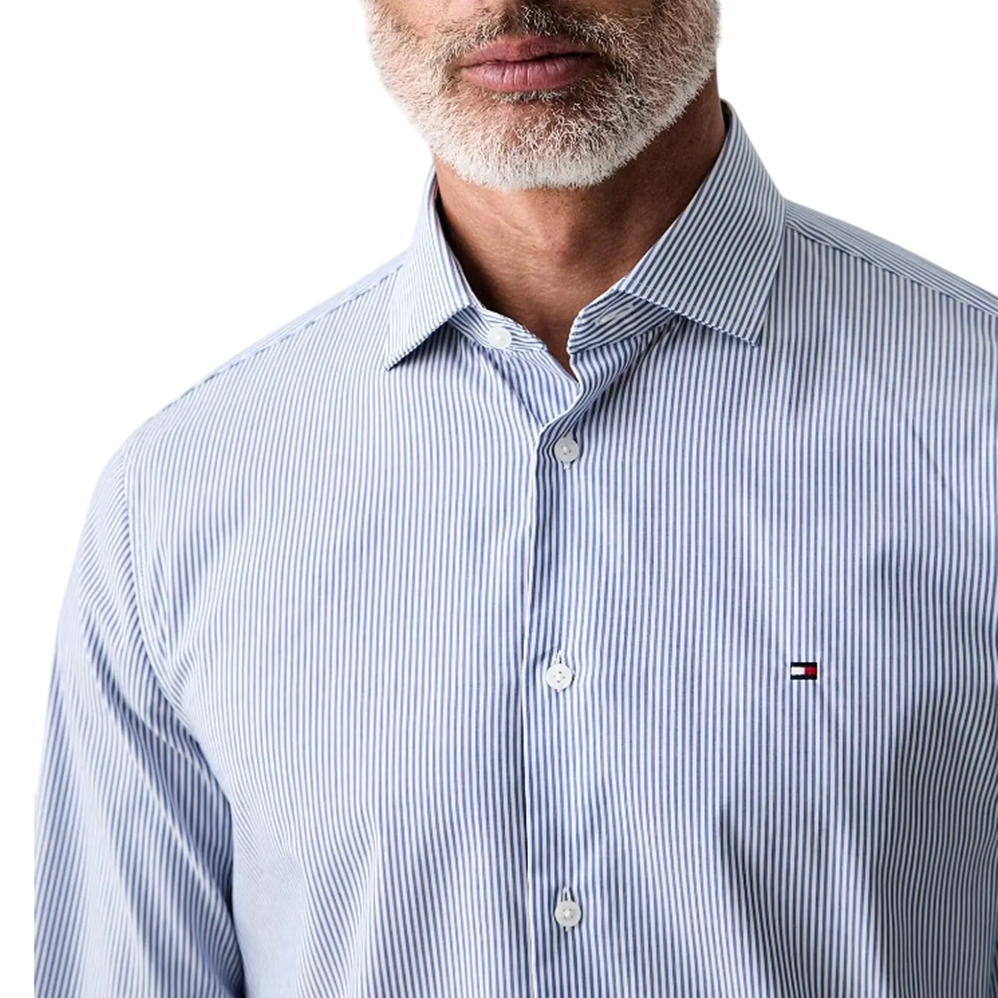 Tommy Hilfiger Camicia Essential Stripe Blu Mw0Mw43746 184794