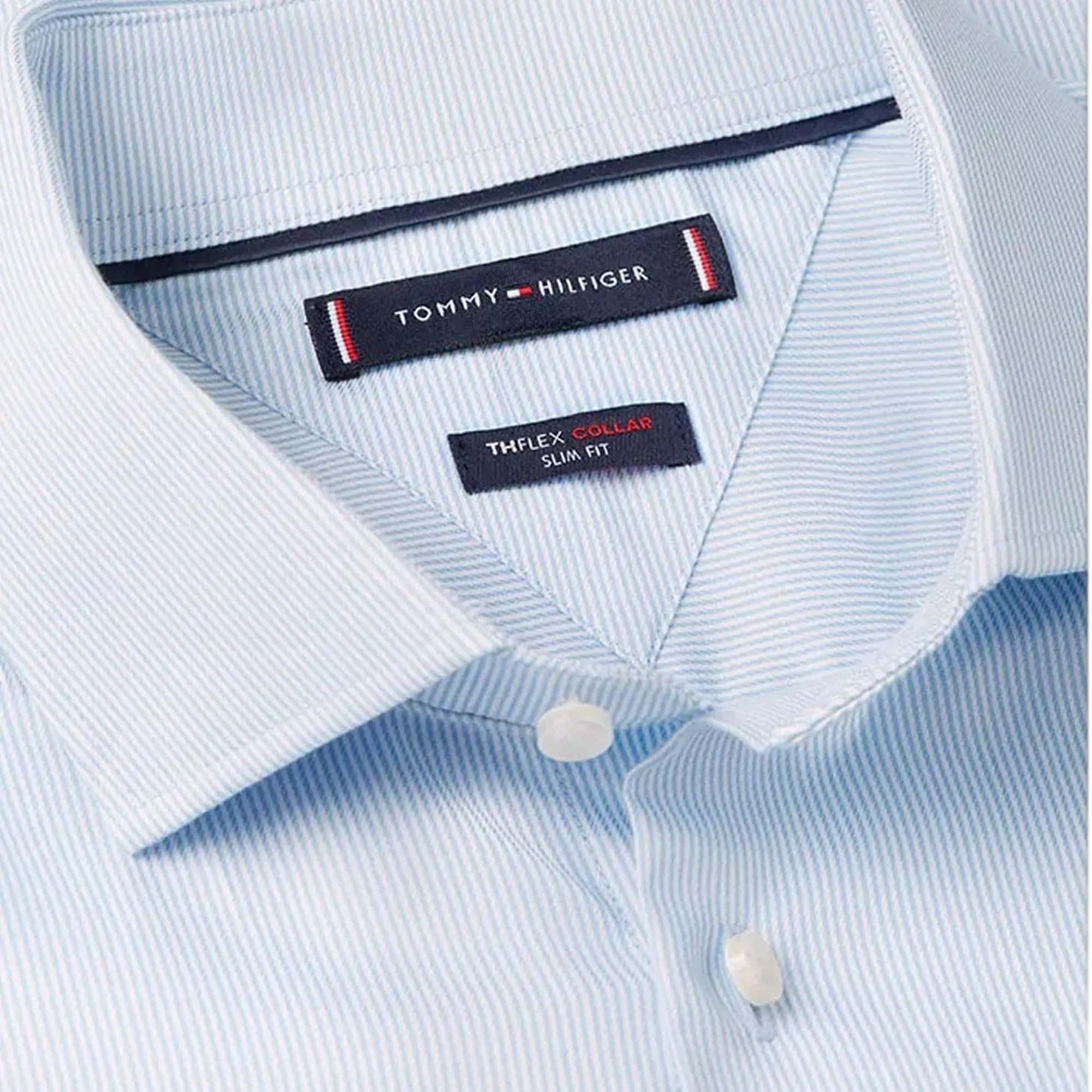 Tommy Hilfiger Camicia Flex Collar Celeste Mw0Mw43744 184790