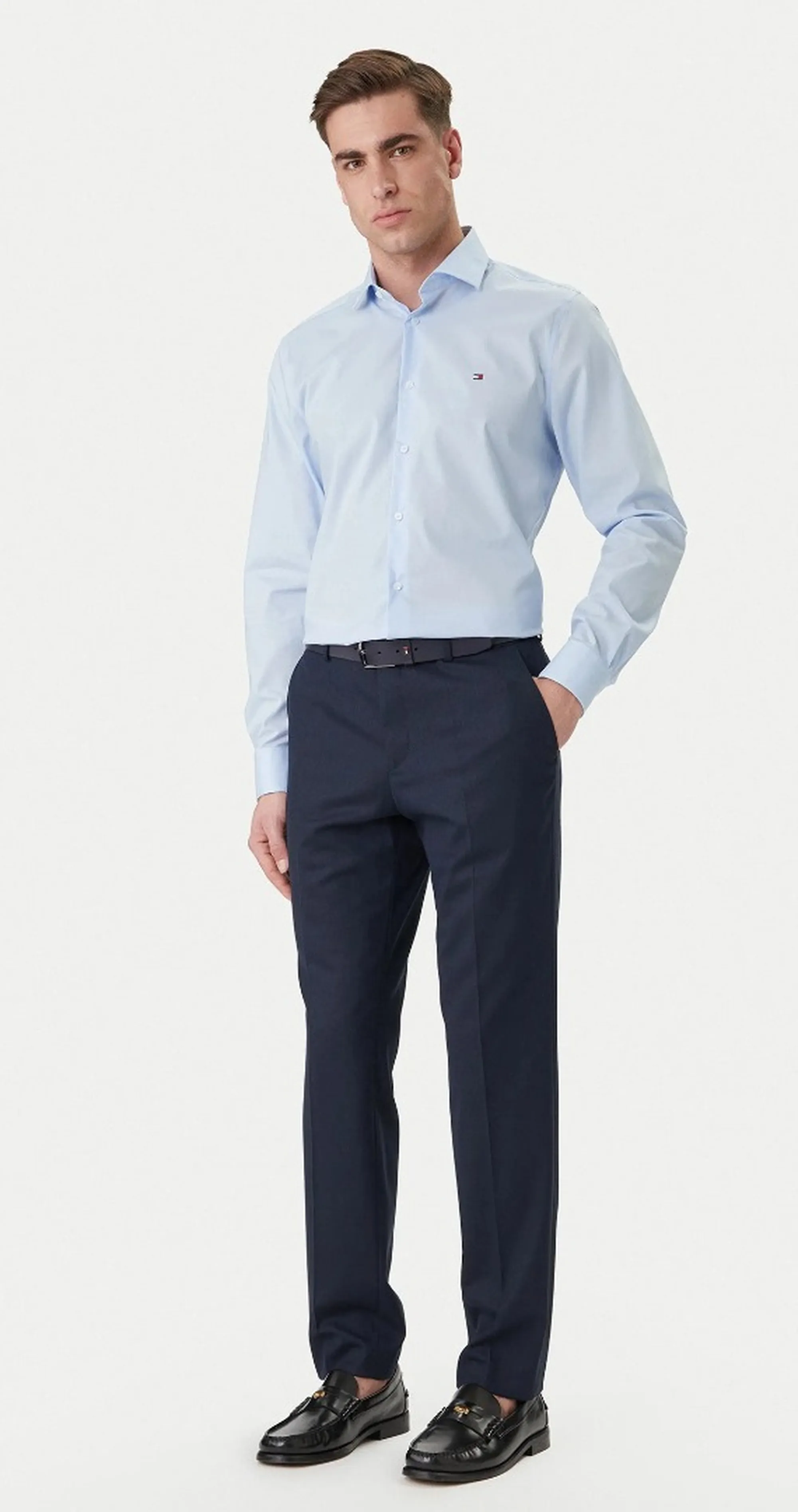 Tommy Hilfiger B'Iron Solid Shirt' Celeste Mw0Mw43122 184345