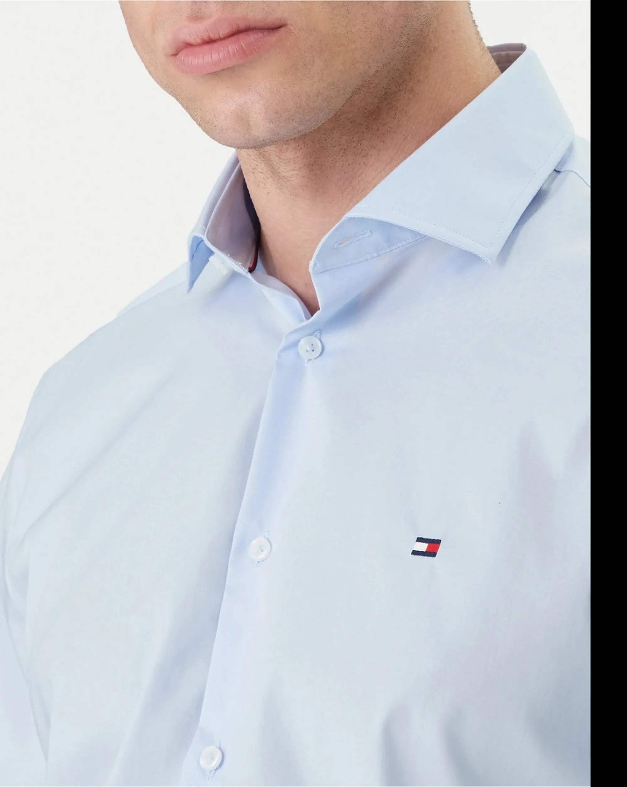 Tommy Hilfiger B'Iron Solid Shirt' Celeste Mw0Mw43122 184347