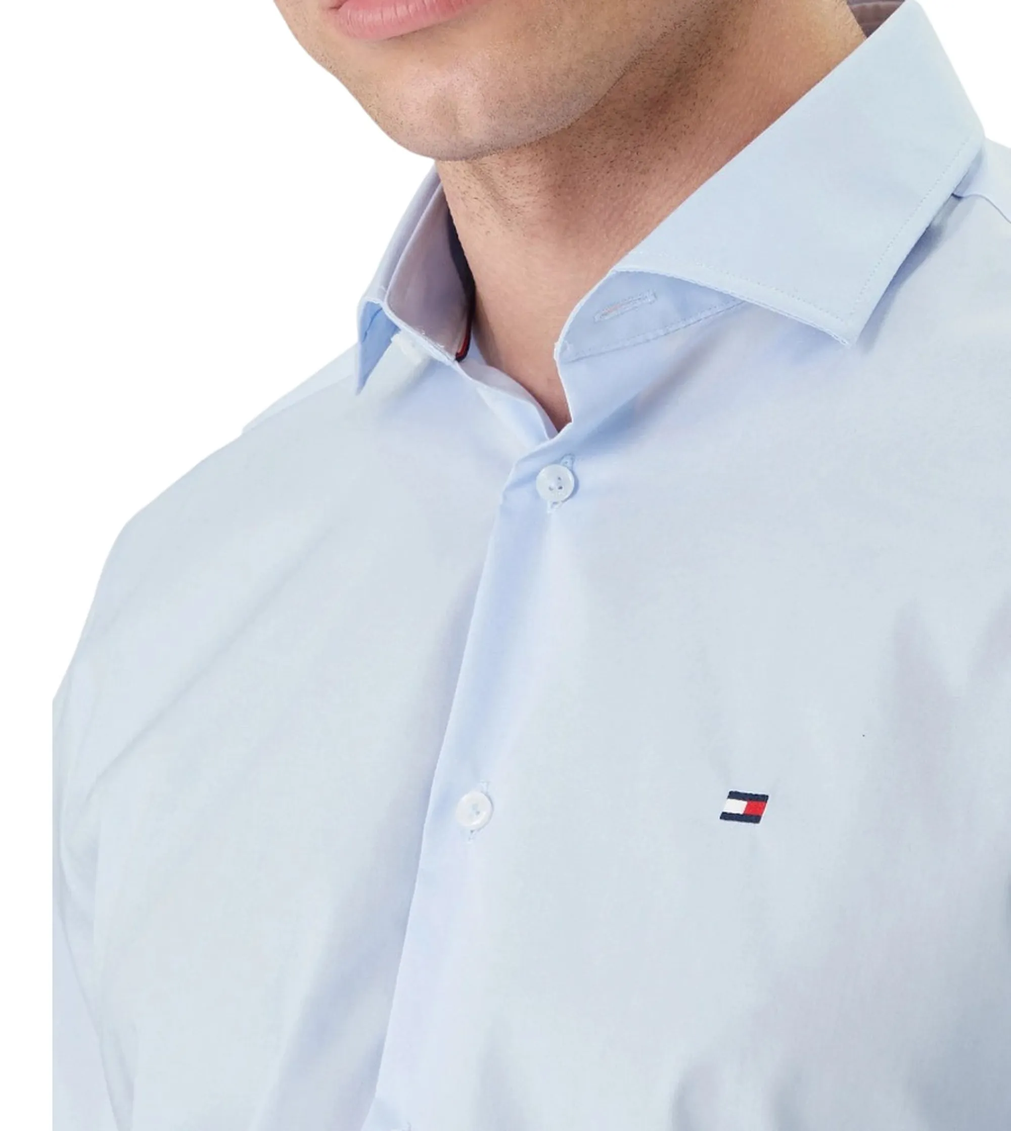 Tommy Hilfiger Camicia Iron Solid Celeste Mw0Mw43122 184751