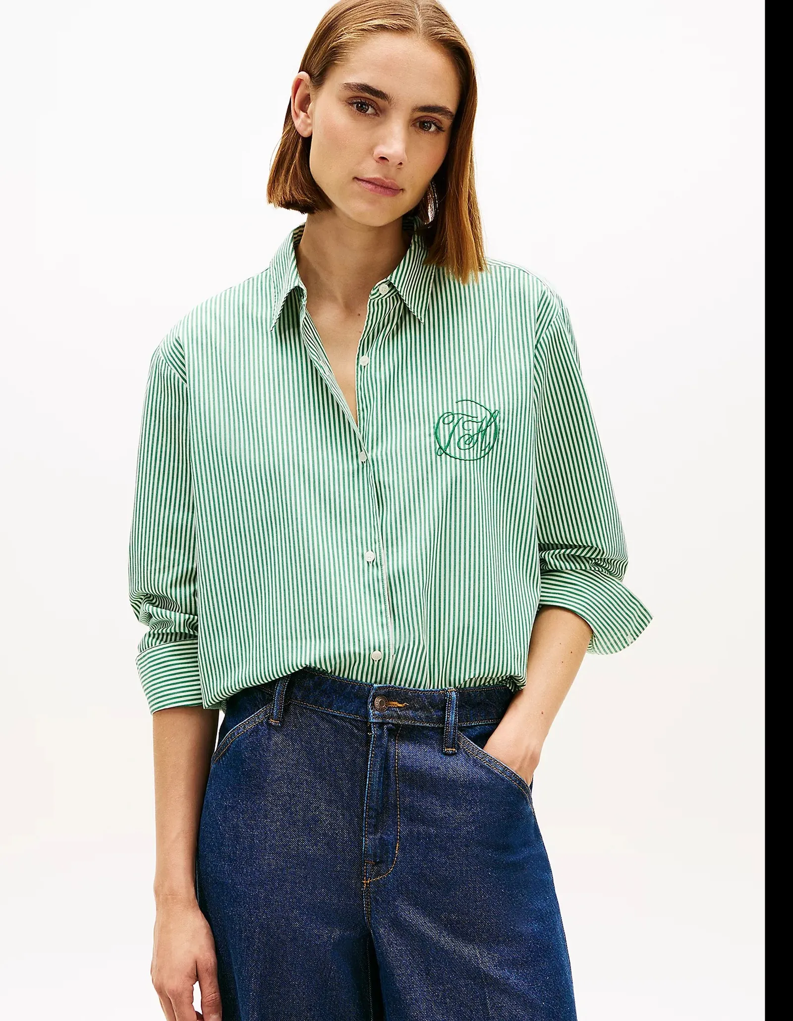 Tommy Hilfiger Camicia Oversize Verde Ww0Ww48190 169737